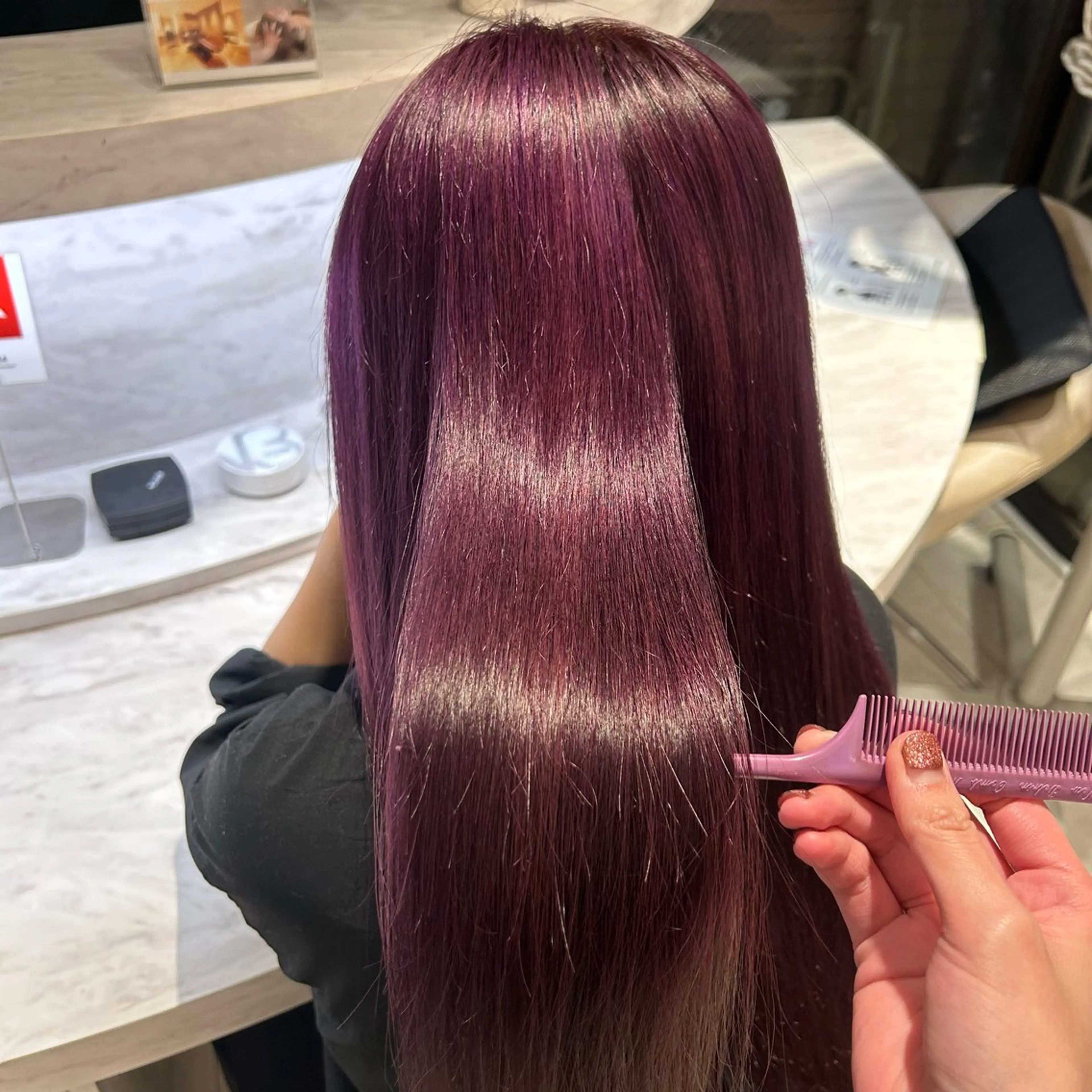 ロング パープルカラー トリートメント ヘアカラー 🩶kind虎井遥音 カットモデル募集🩶のヘアスタイル