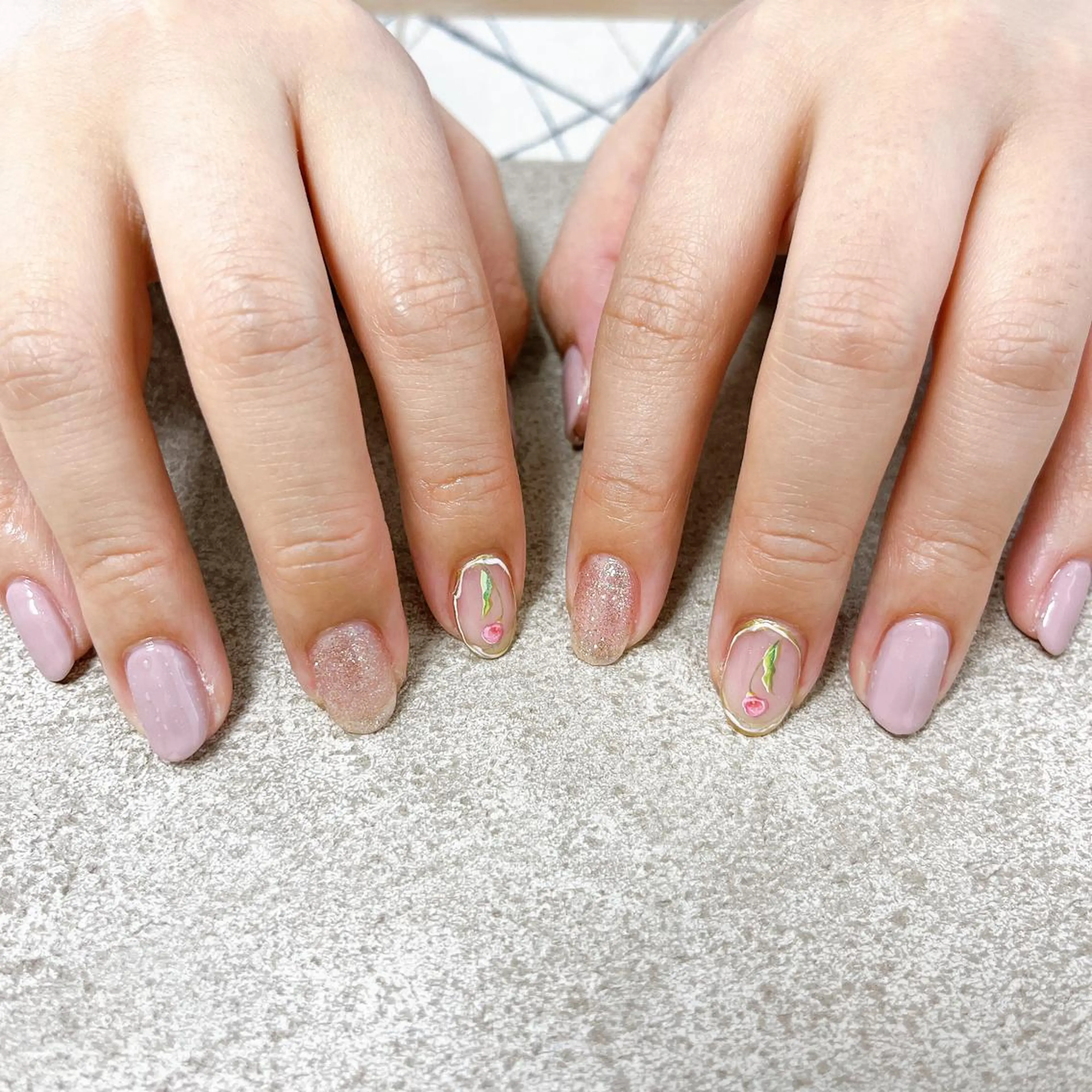 ネイル オーロラネイル フラワーネイル フットネイル フレンチネイル ジェルネイル mogunail &blowのネイルデザイン