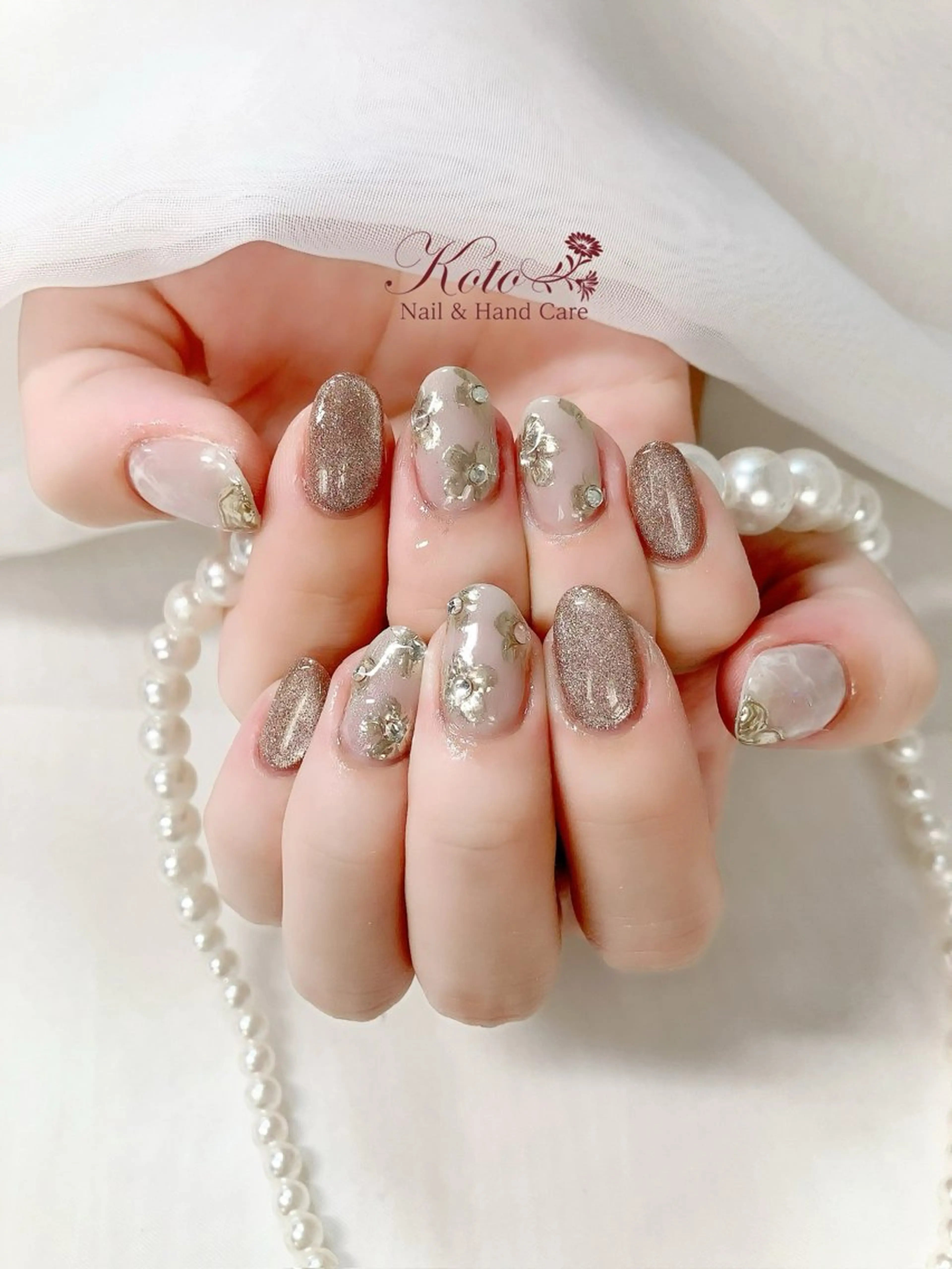 ネイル 長さ出し ジェルネイル 持ち込み ニュアンスネイル 赤色 ハンドネイル Nail Salon KOTOのネイルデザイン