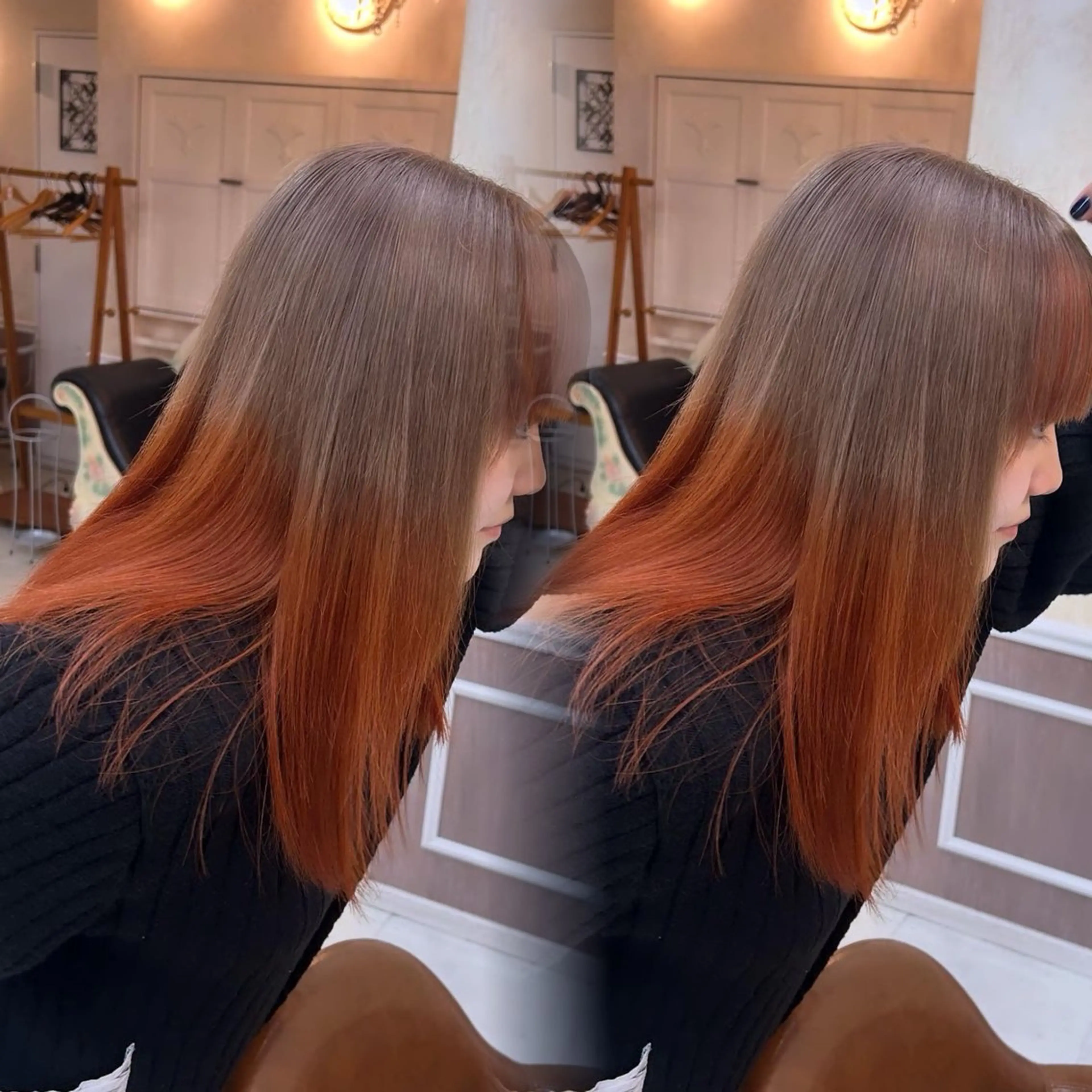 カラー ヘアカラー PELEmana🎀 韓国風透明感カラーのヘアスタイル