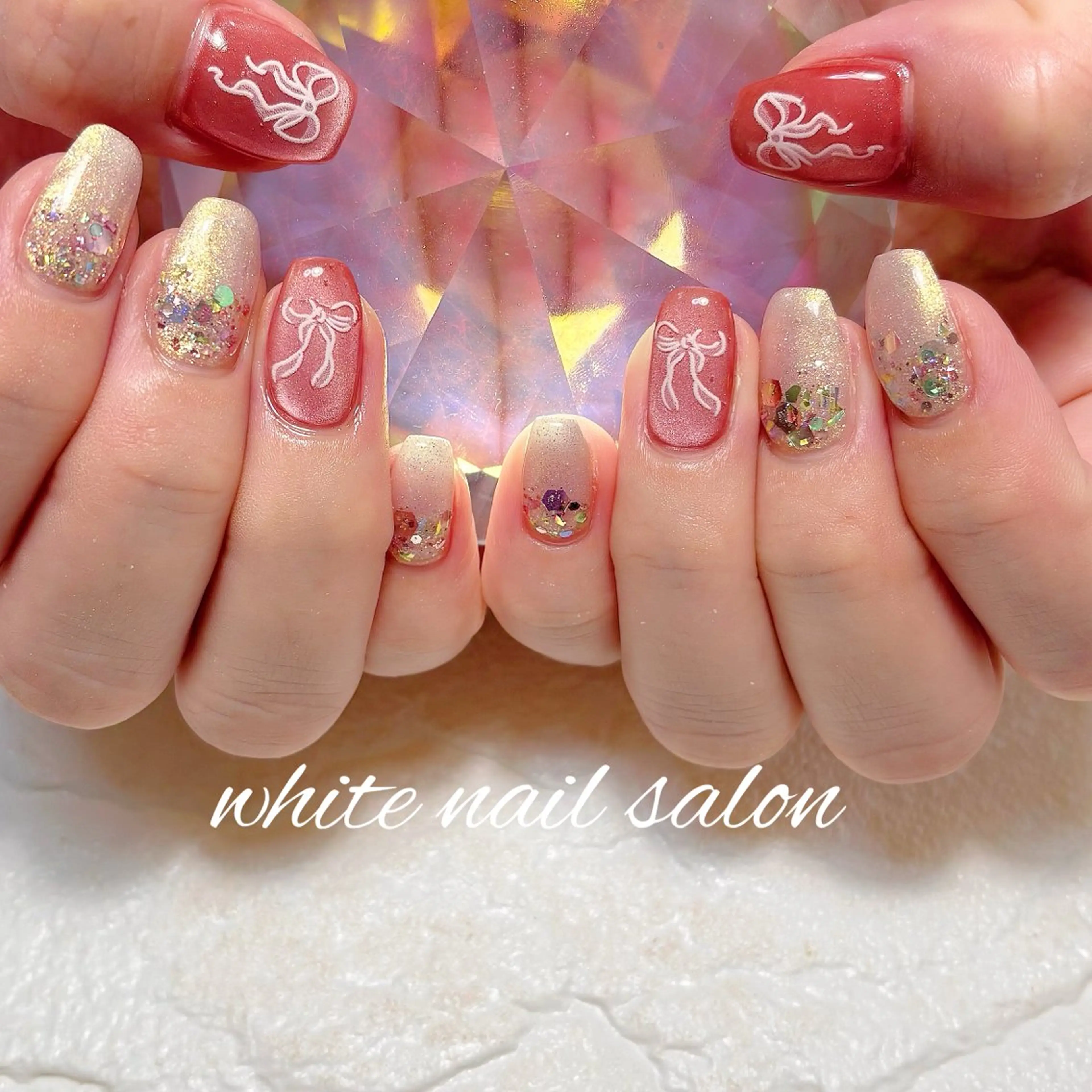 ネイル フットネイル ラメ(グリッター) ハンドネイル white nail salonのネイルデザイン