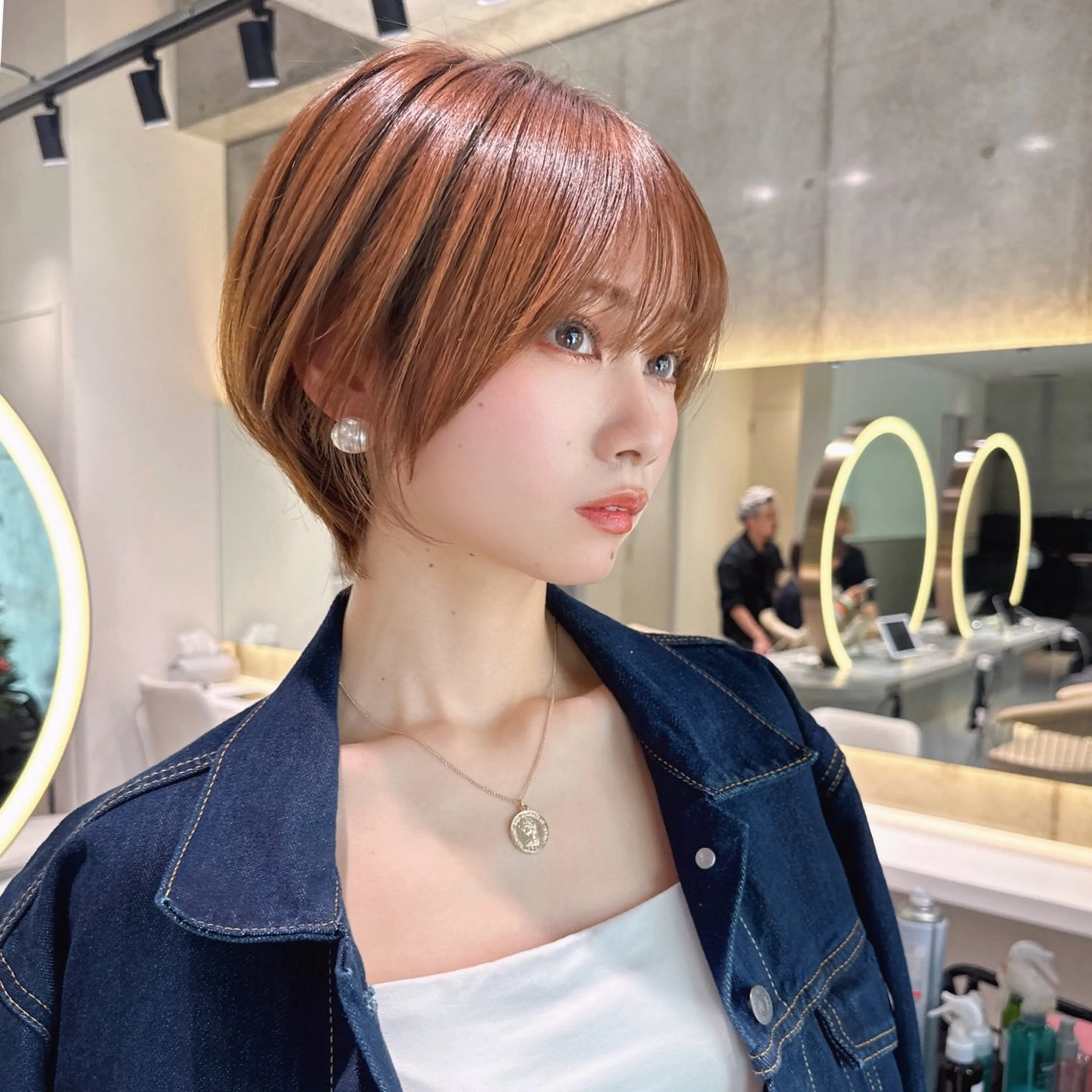 ショート カラー カット トリートメント ブリーチなし/暖色/ 透明感/ririkaのヘアスタイル