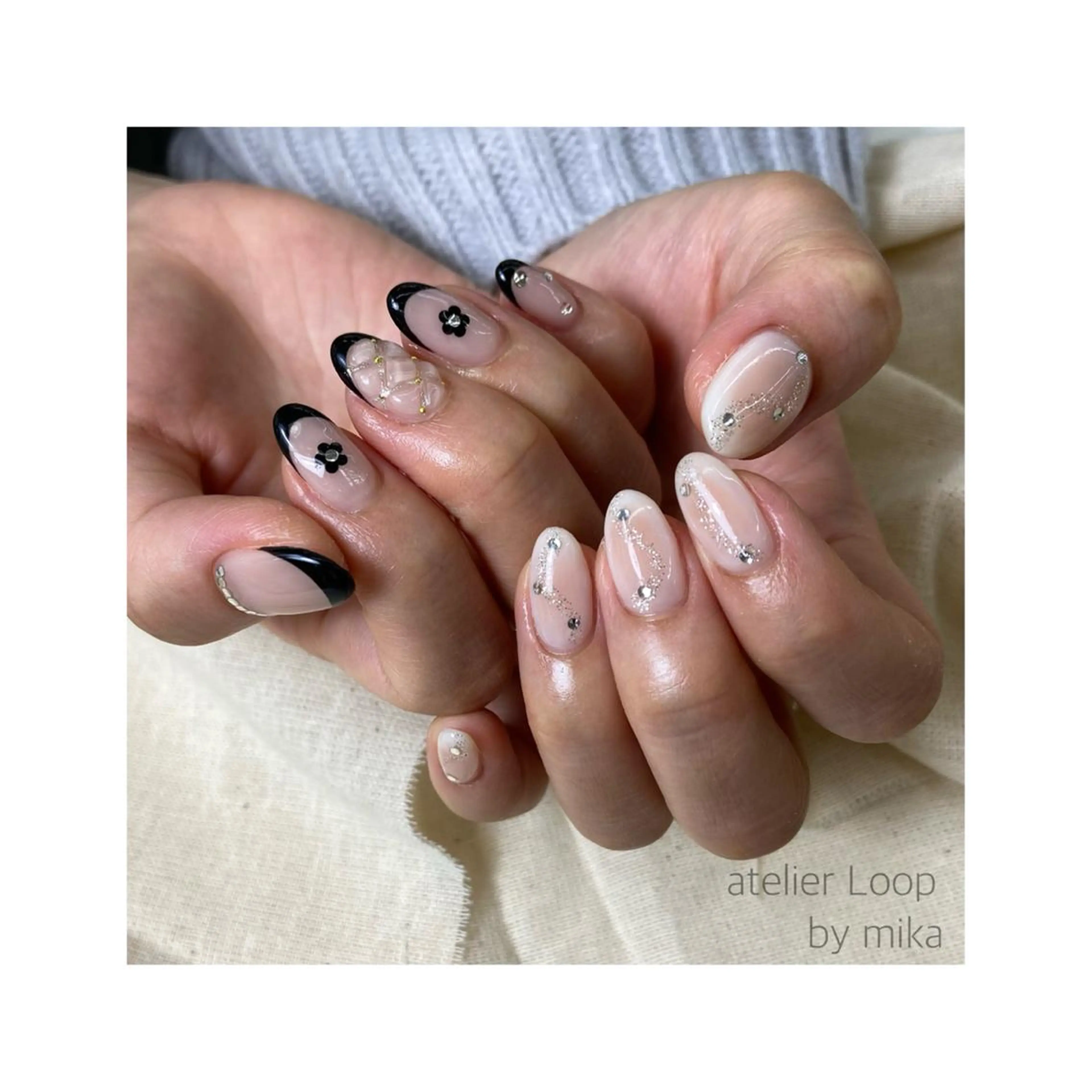 ネイル アートネイル チークネイル フレンチネイル 持ち込み ニュアンスネイル ハンドネイル atelierLoopbyshiho所属・atelier Loop♪MIKAのネイルデザイン