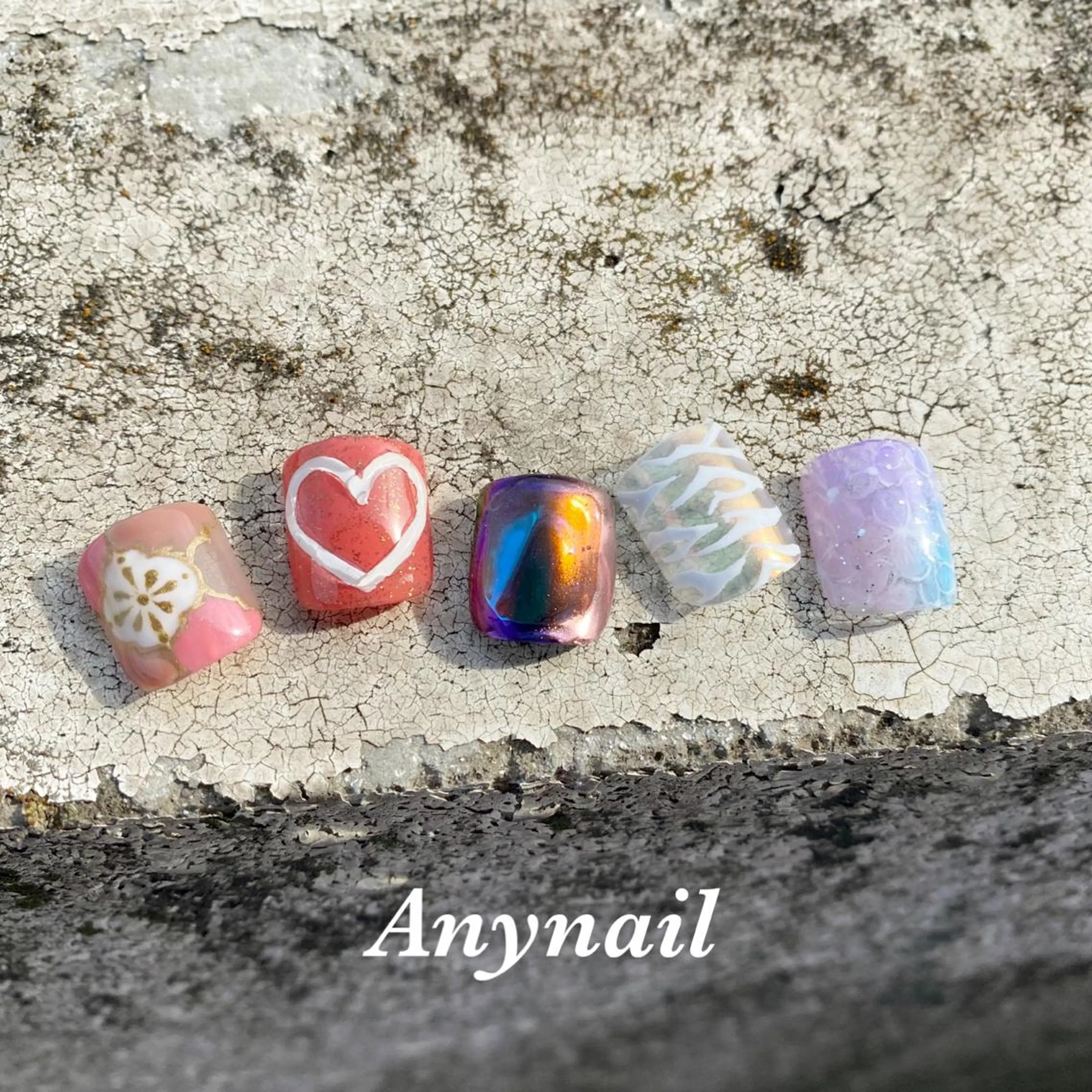 ネイル アニマル柄 オーロラネイル ブルー フットネイル ジェルネイル 岩澤 恵子のネイルデザイン