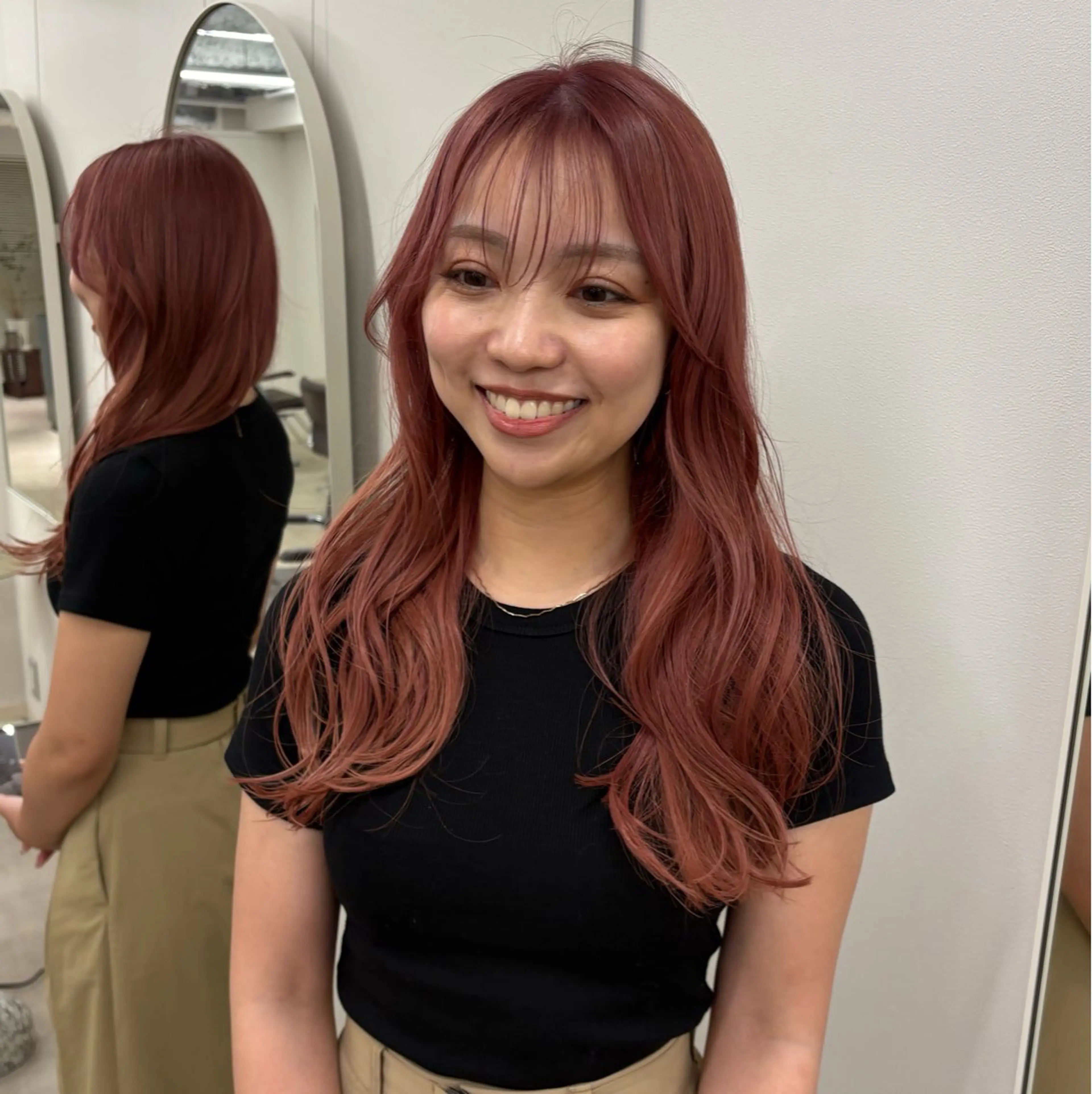 ロング カラー ブリーチ ブラウンカラー ピンクカラー ピンクブラウン ヘアカラー 🦋レイヤー職人 猪瀬玲奈🦋のヘアスタイル