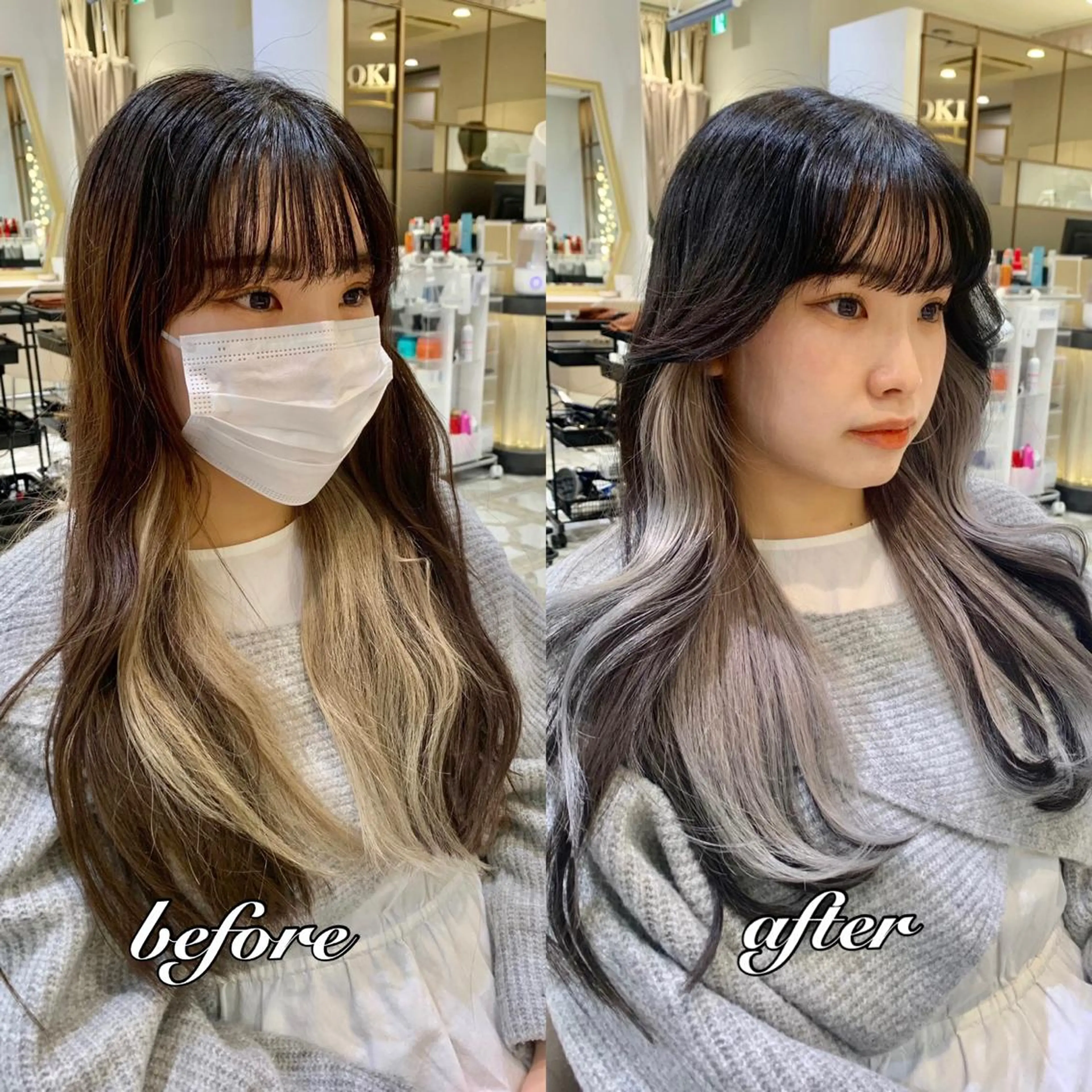 ロング カラー パーマ ヘアアレンジ メンズ キッズ ネイル マツエク・マツパ アイブロウ 《褒められる》 透明感カラー/小嶋のヘアスタイル