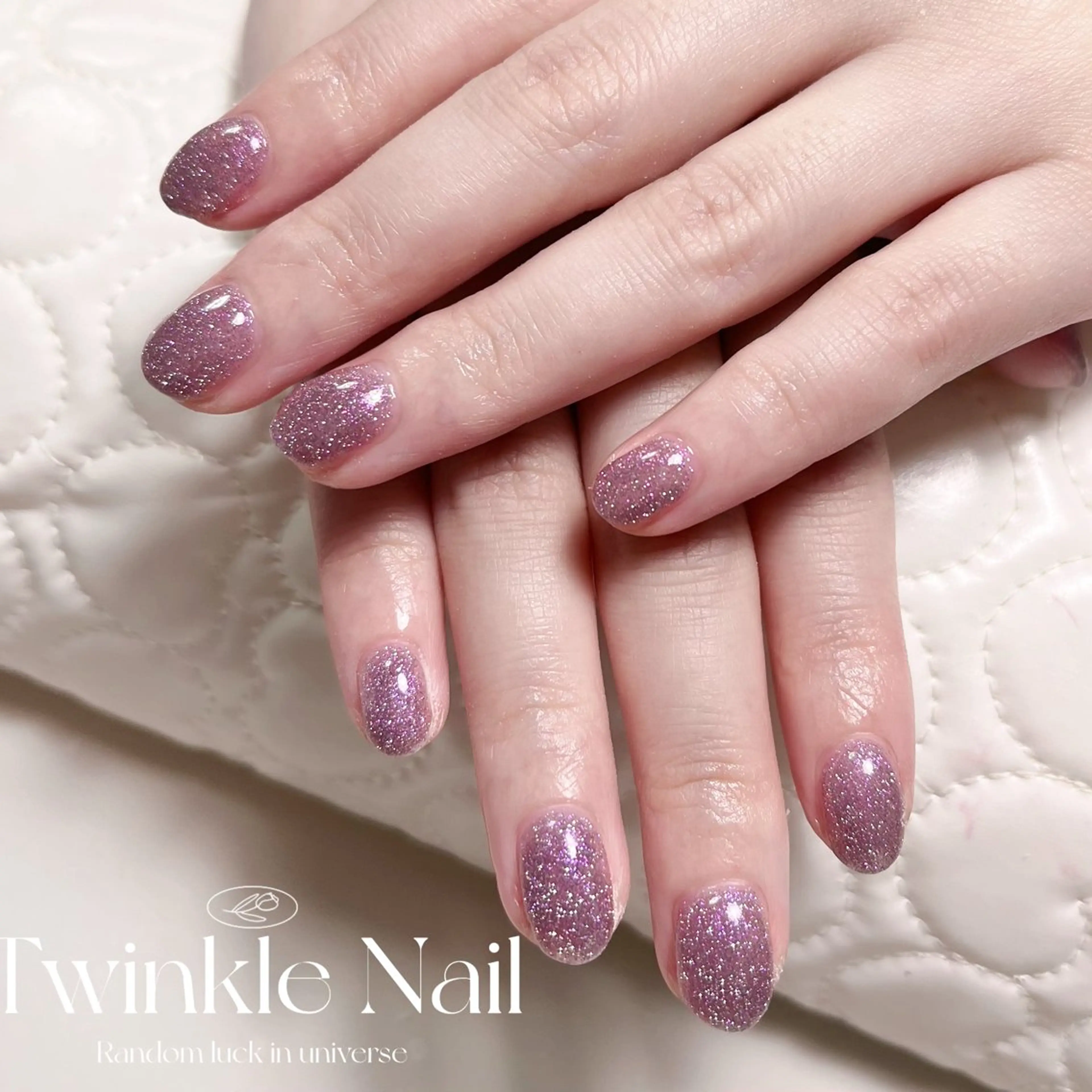ネイル フラッシュネイル キラキラネイル パープル Twinkle Nail Kuboのネイルデザイン