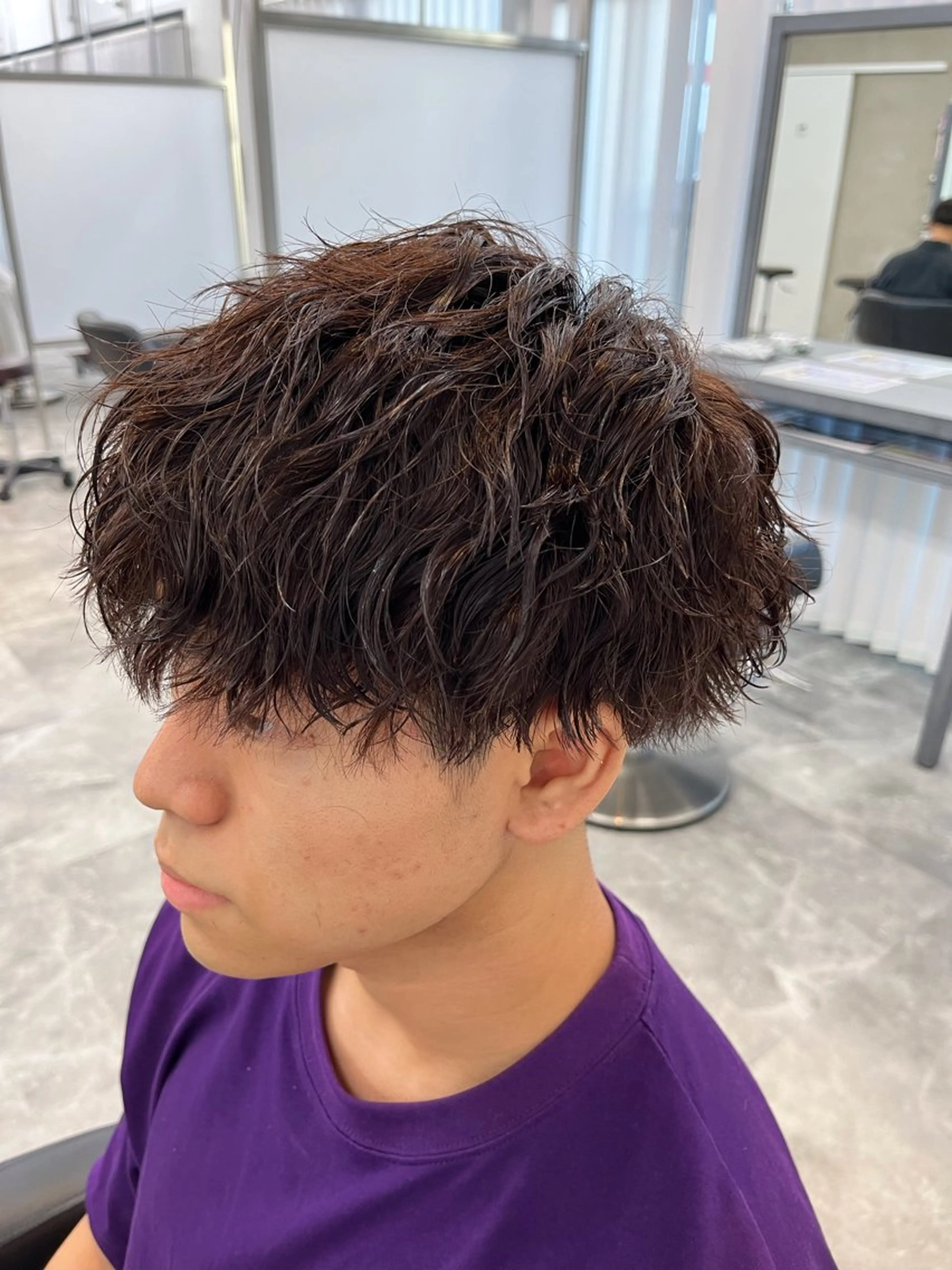 【メンズ】カット+フルカラー(ブリーチなし)¥10,450→¥6,600(水戸/メンズカラー/波巻きスパイラルパーマ)の写真