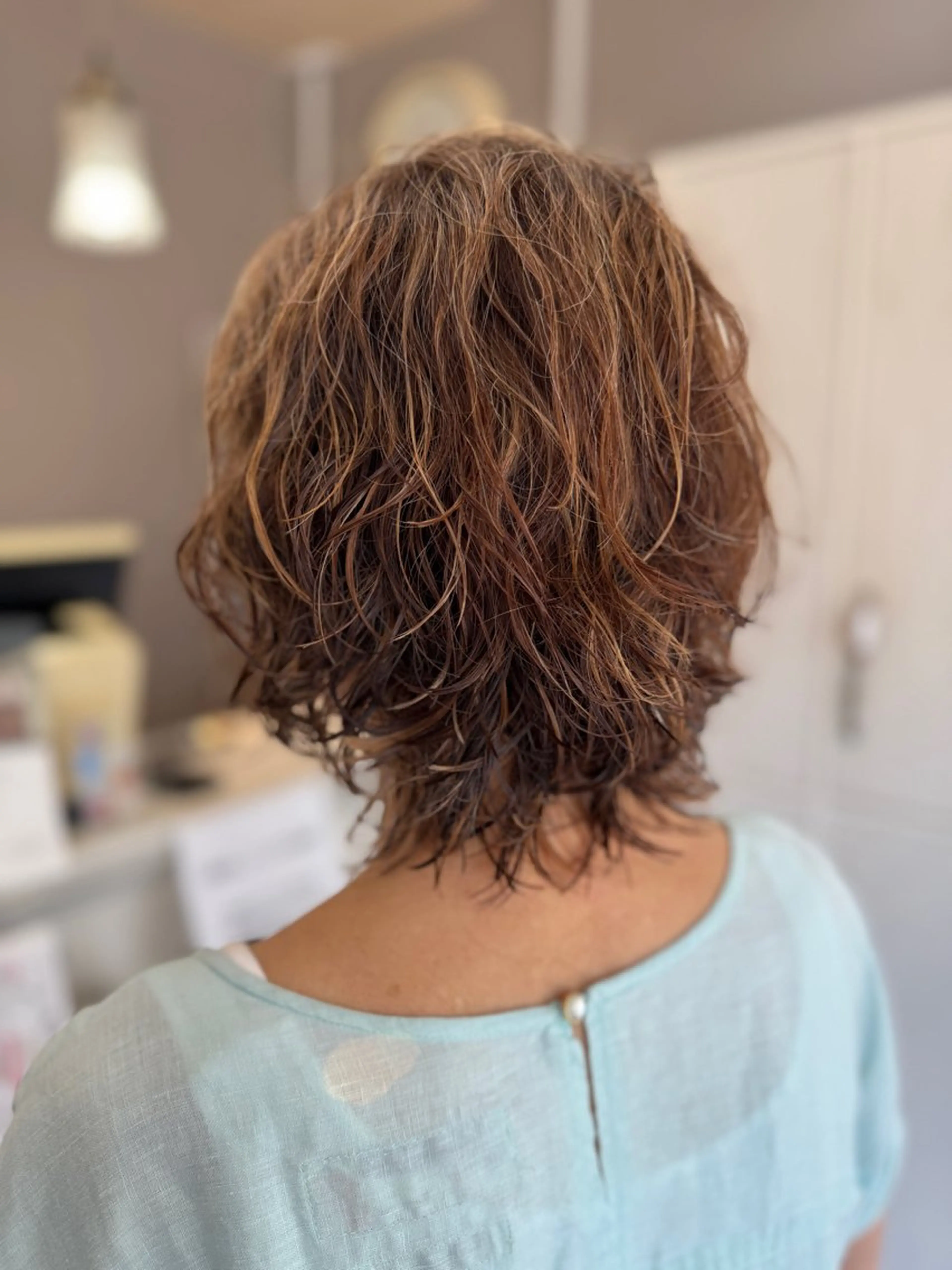 ミディアム カラー カット パーマ 勅使河原 裕生 Fiora大森のヘアスタイル