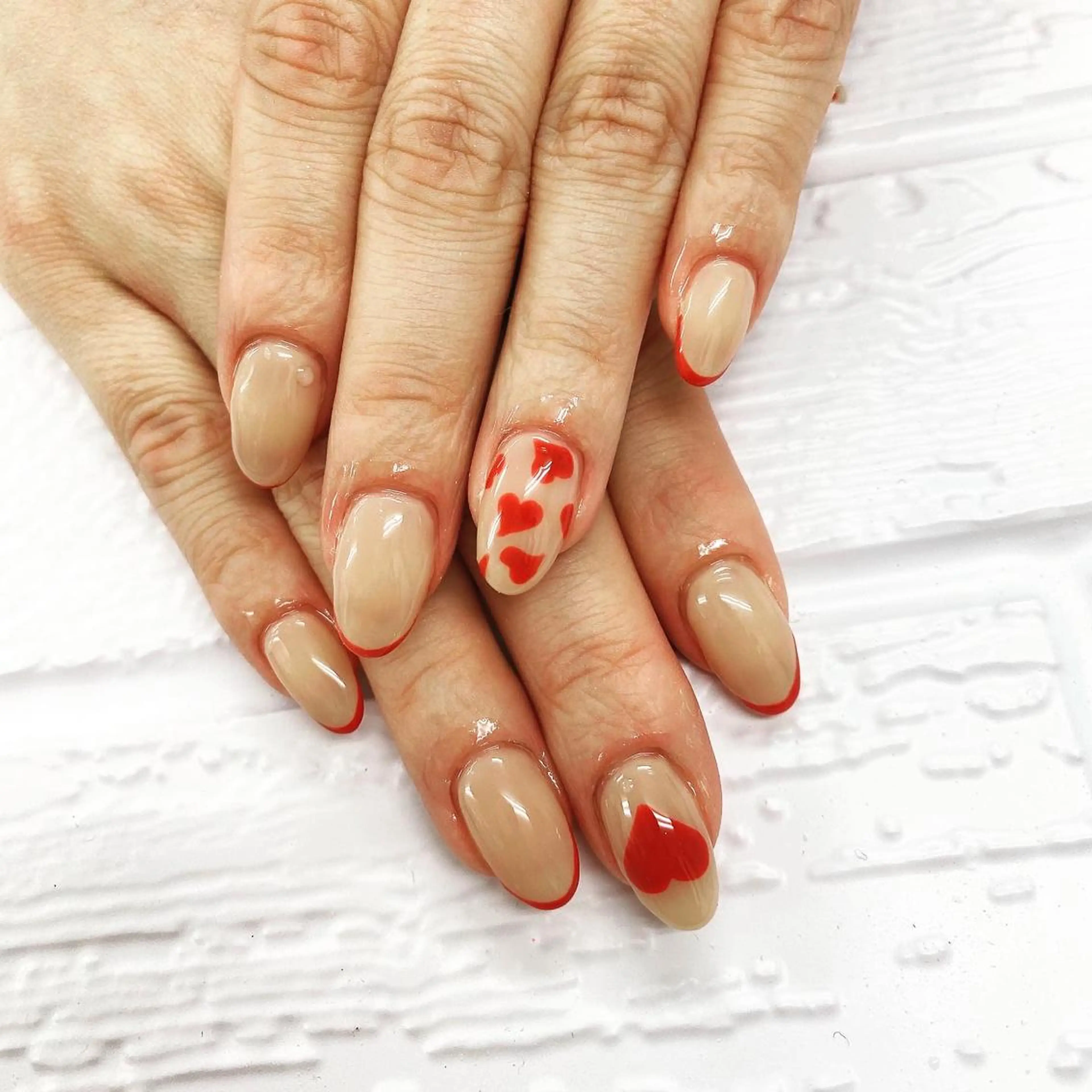 ネイル アートネイル ハート 赤色 N._._.claw[エヌクロー]所属・N._._. clawのネイルデザイン
