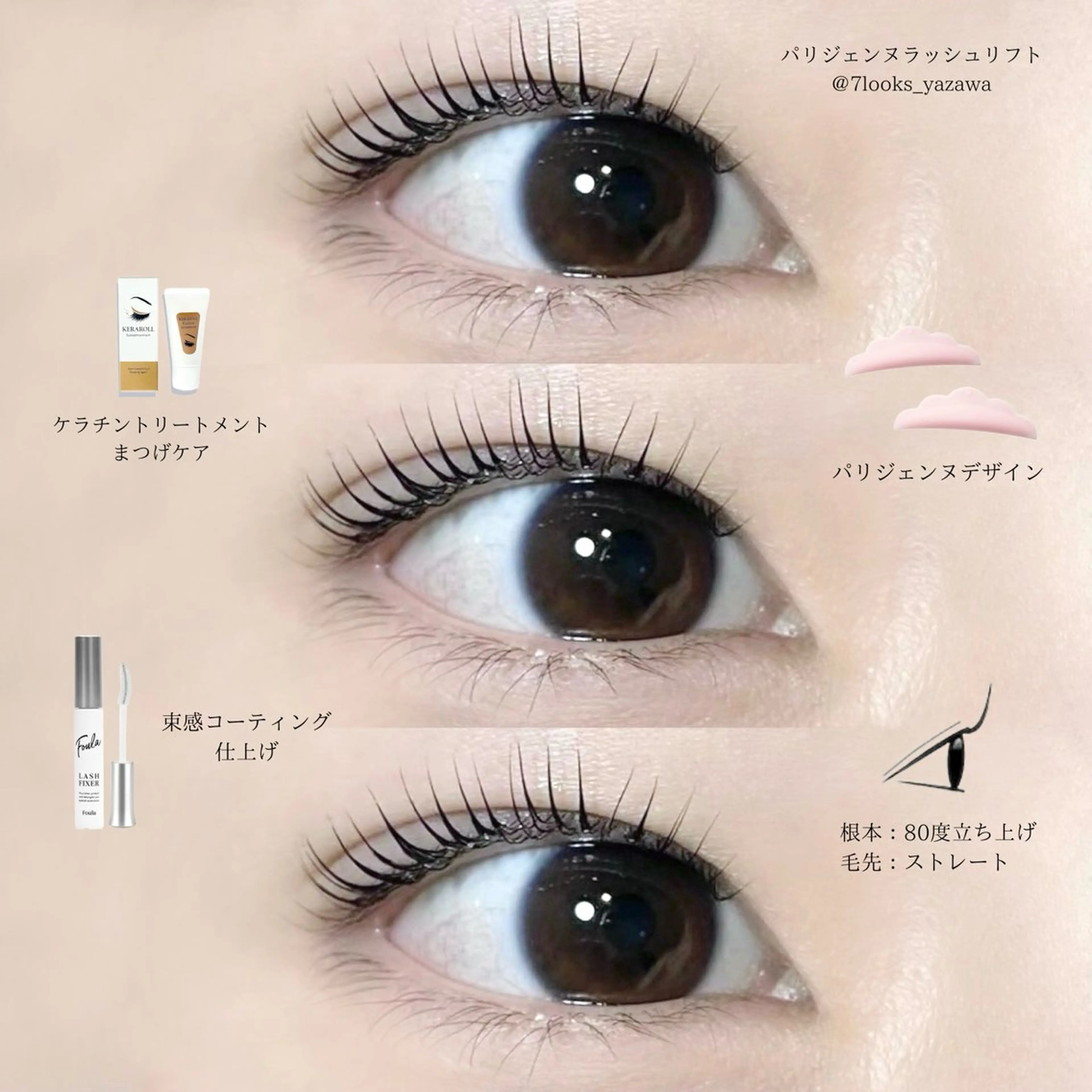 マツエク・マツパ ケラチンラッシュリフト 束感まつ毛 パリジェンヌラッシュリフト eyelist harukaのマツエク・マツパデザイン