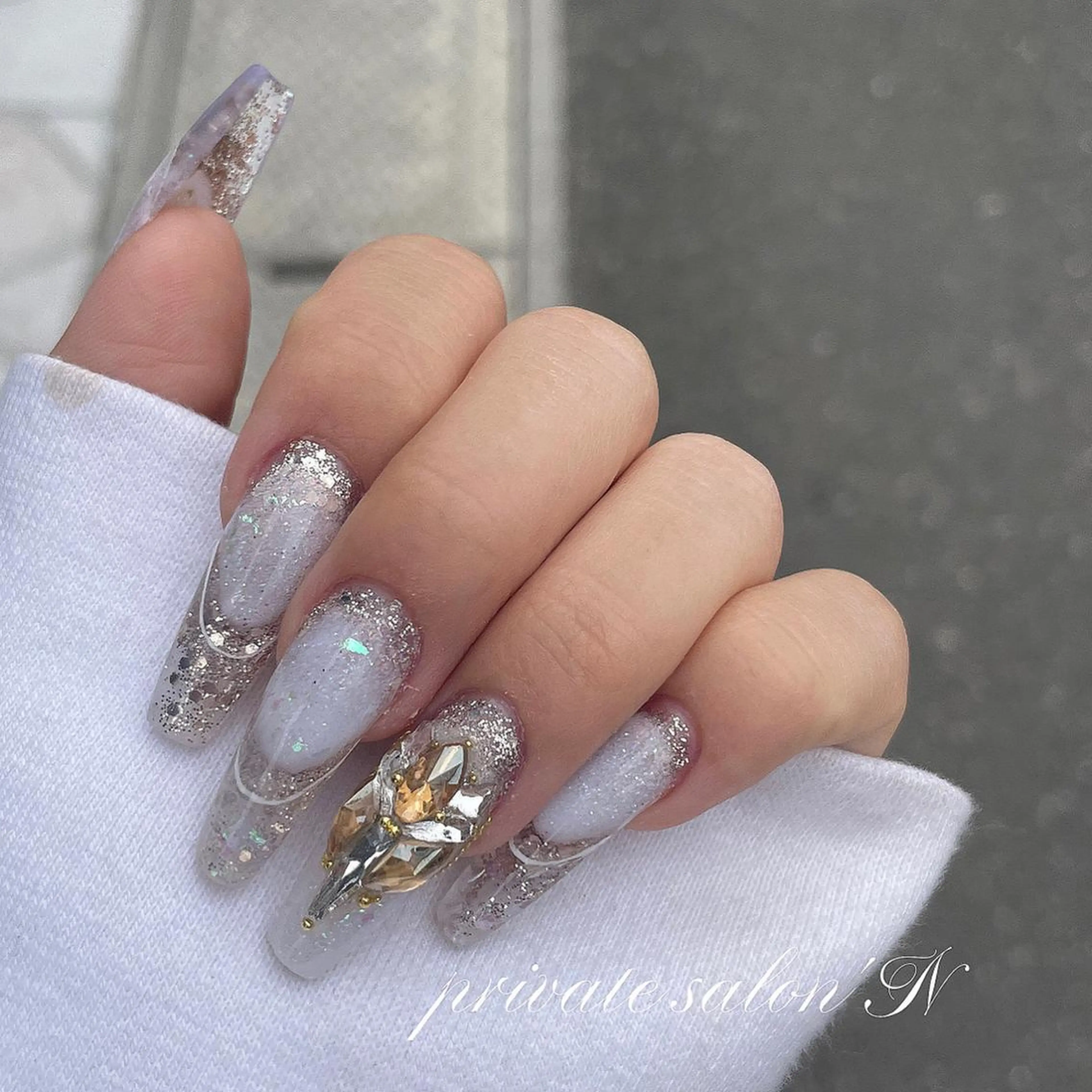 ネイル フレンチネイル スカルプネイル BINERVA nail salonのネイルデザイン