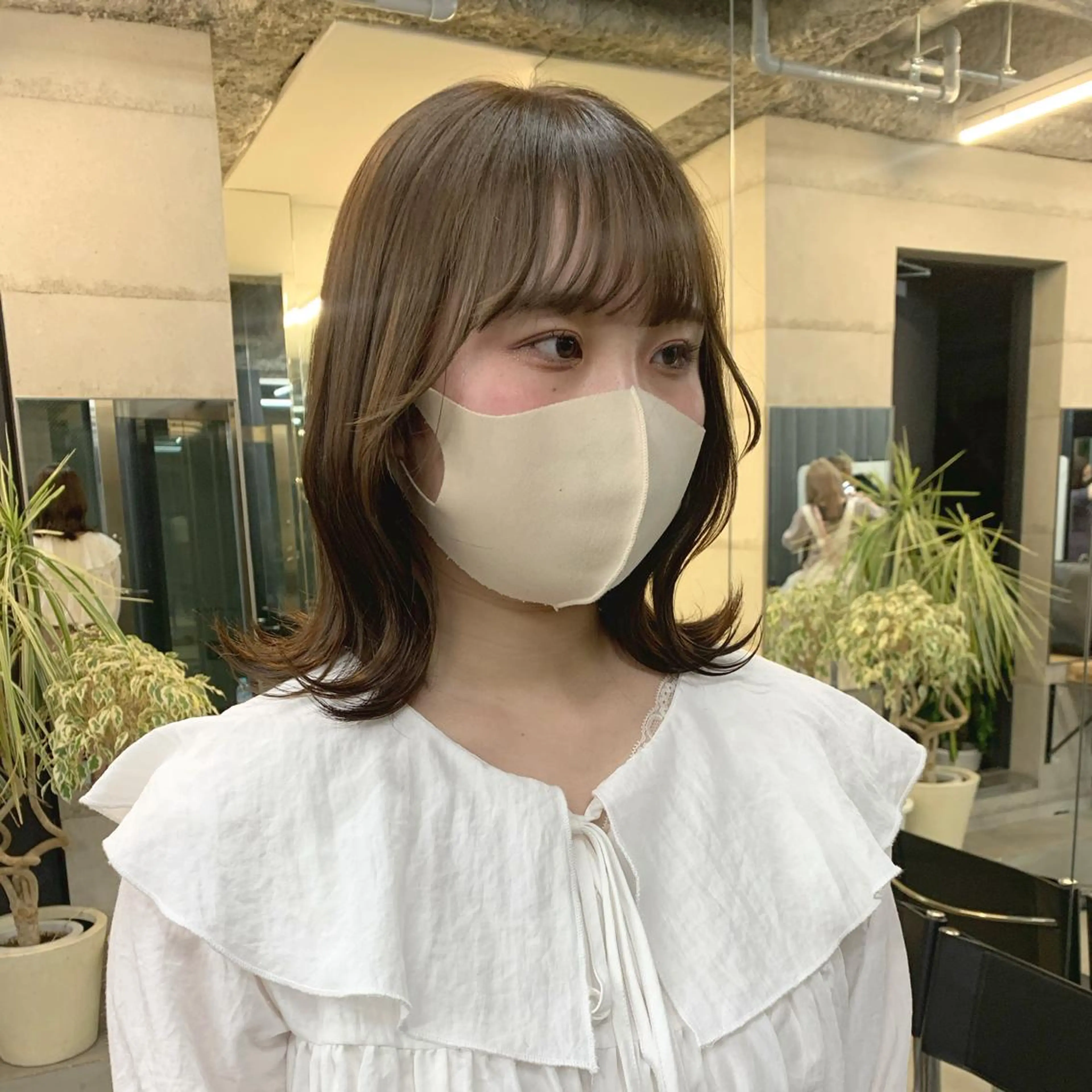 ミディアム カラー 透明感/オリーブ/ グレージュ/YUKAのヘアスタイル