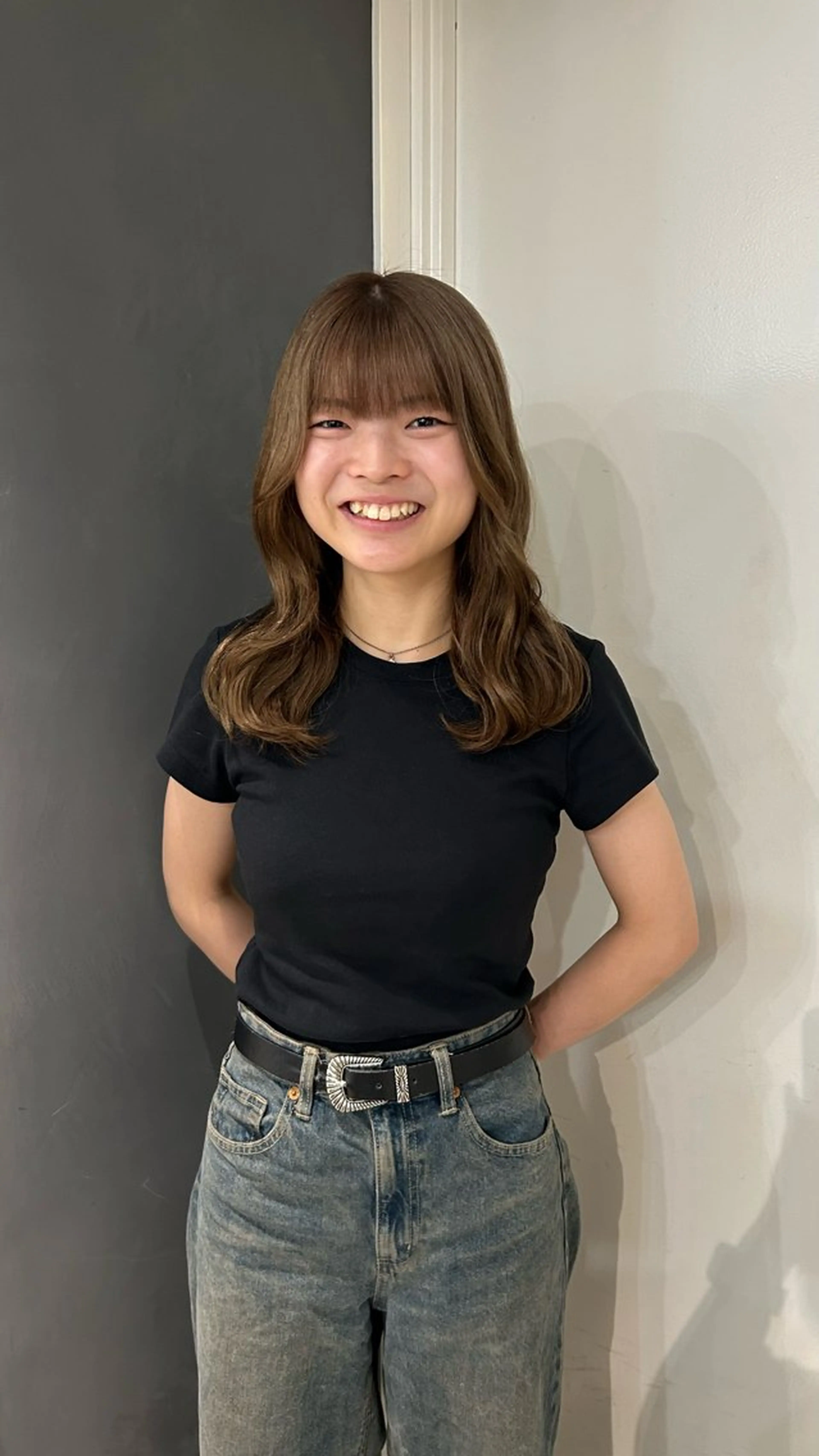 ミディアム えり 堀江/ボブ /透明感/レイヤーのヘアスタイル