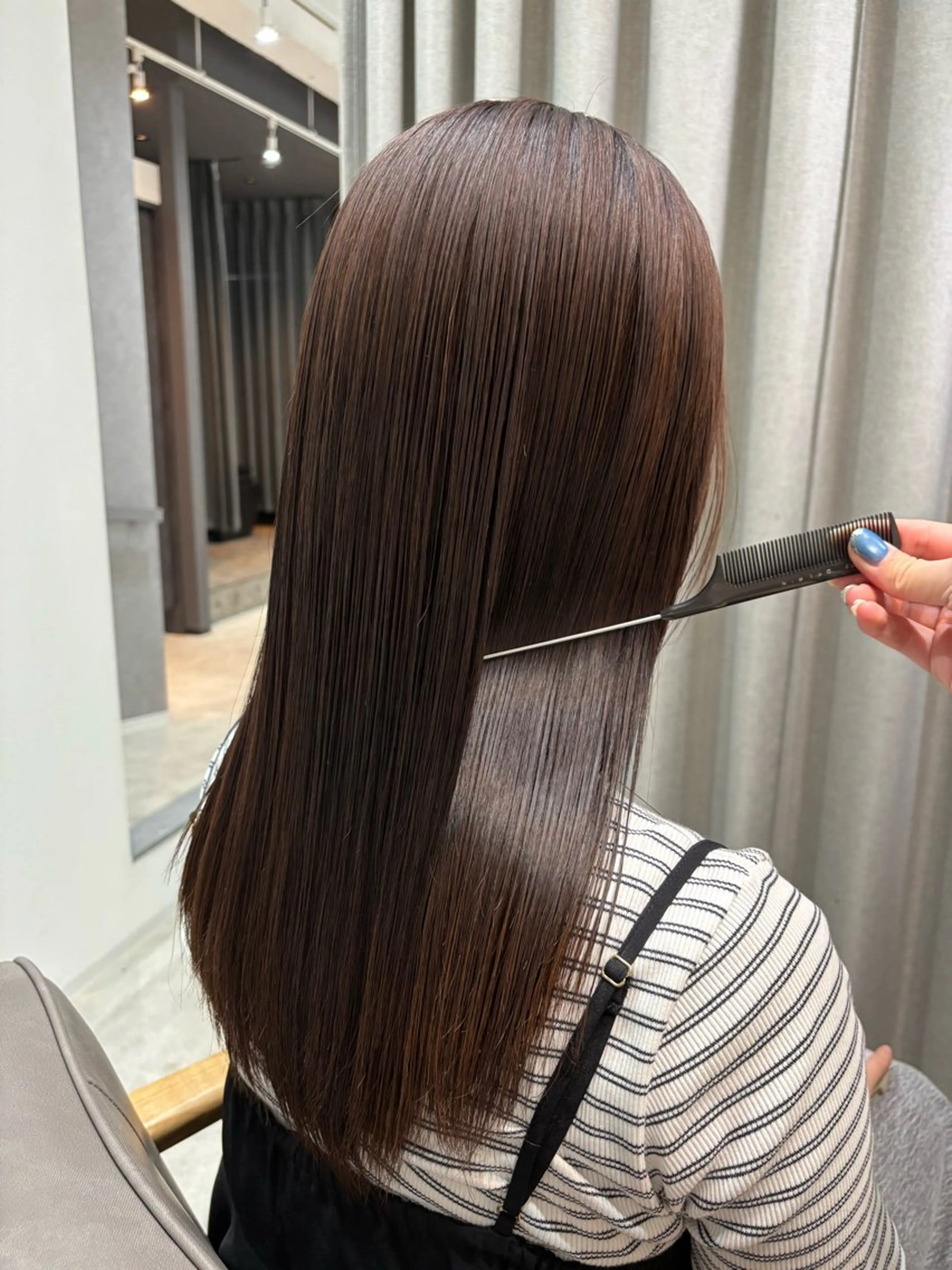 ロング カラー パーマ ストレートパーマ 🤍美髪縮毛/髪質 改善/池上夏凜🤍のヘアスタイル