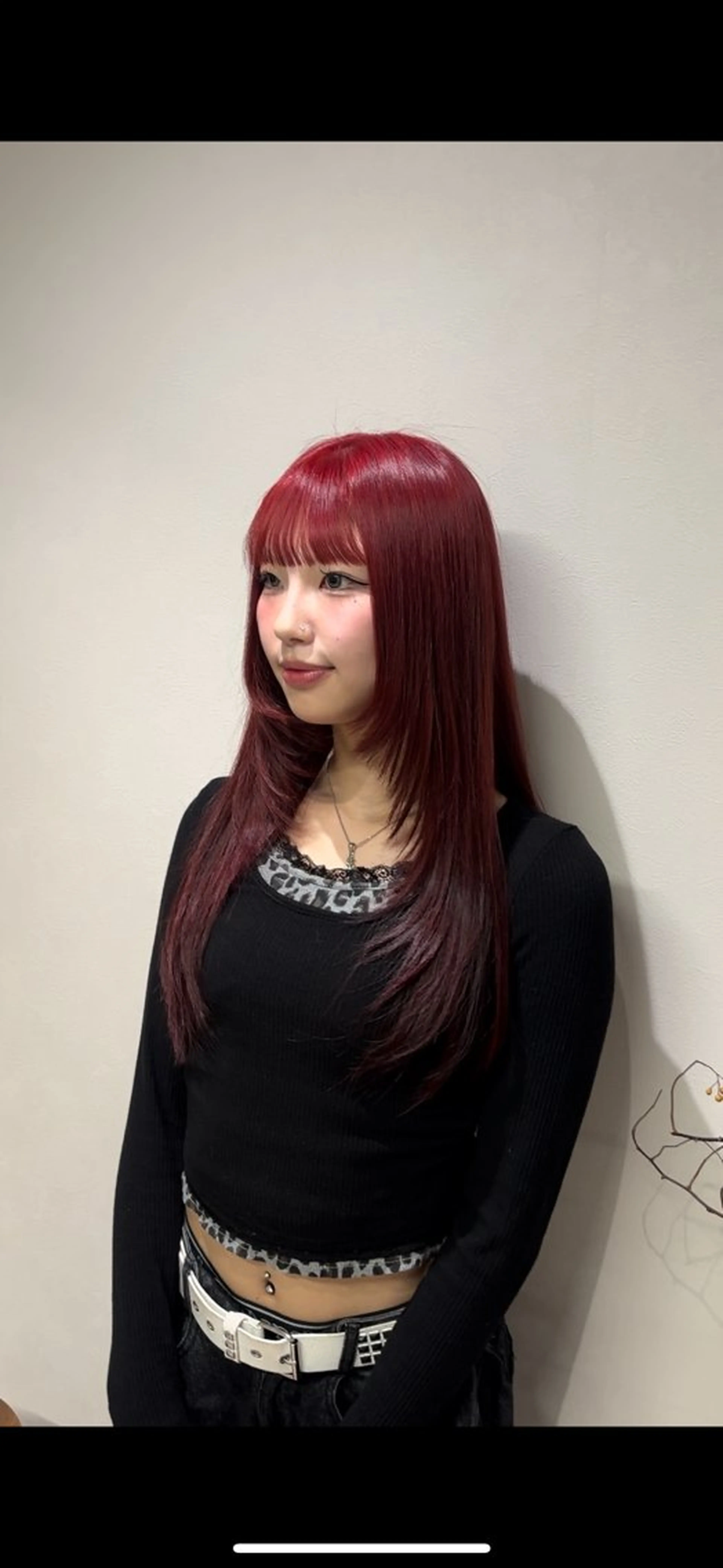 ロング カラー レッドカラー レイヤーカット カット ヘアカラー 🐼 こゆきのその他イメージ