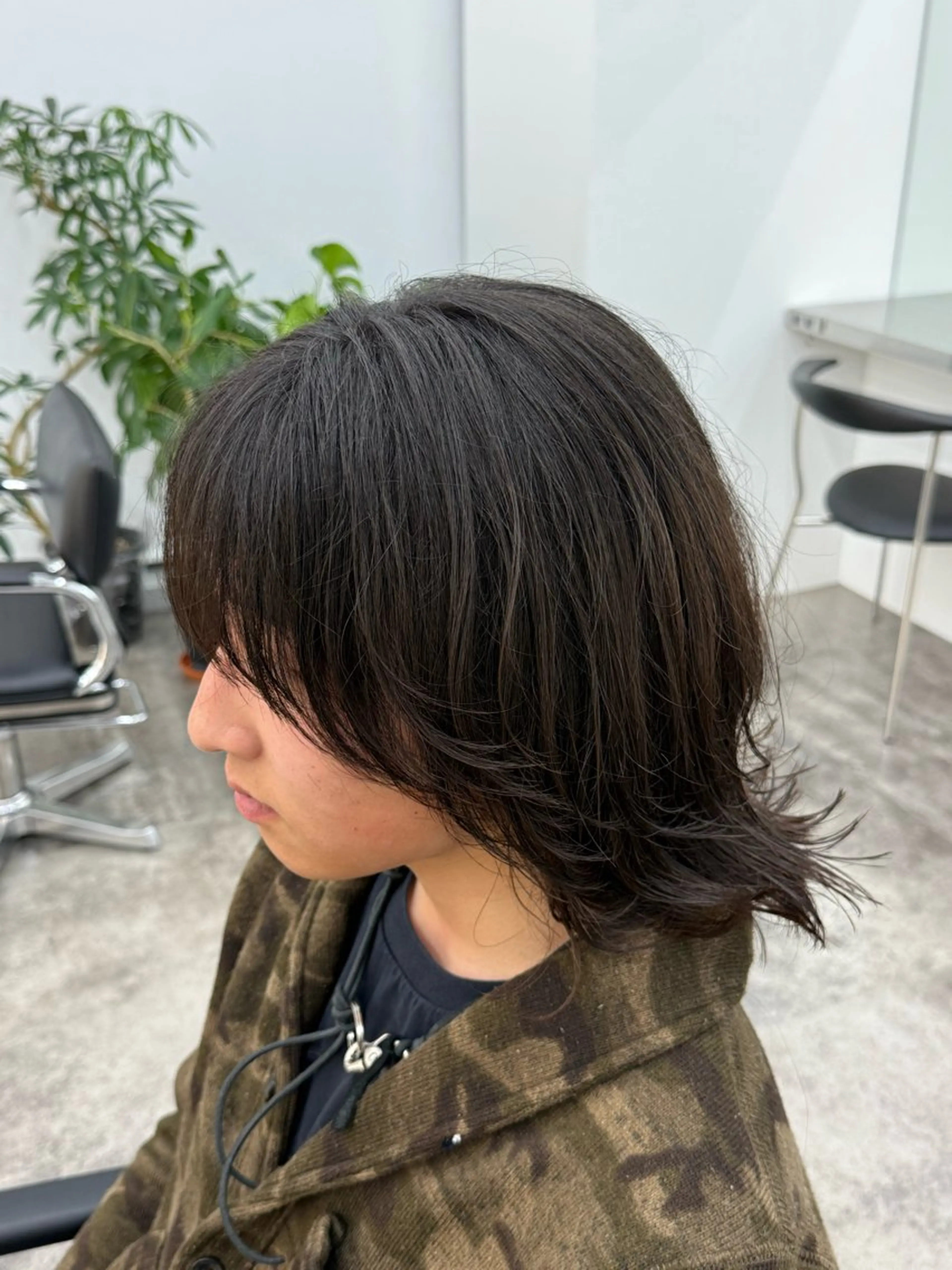 ミディアム パーマ メンズ 顔周りカット レイヤーカット カット パーマ トリートメント 【fifth】渡部 永遠のヘアスタイル