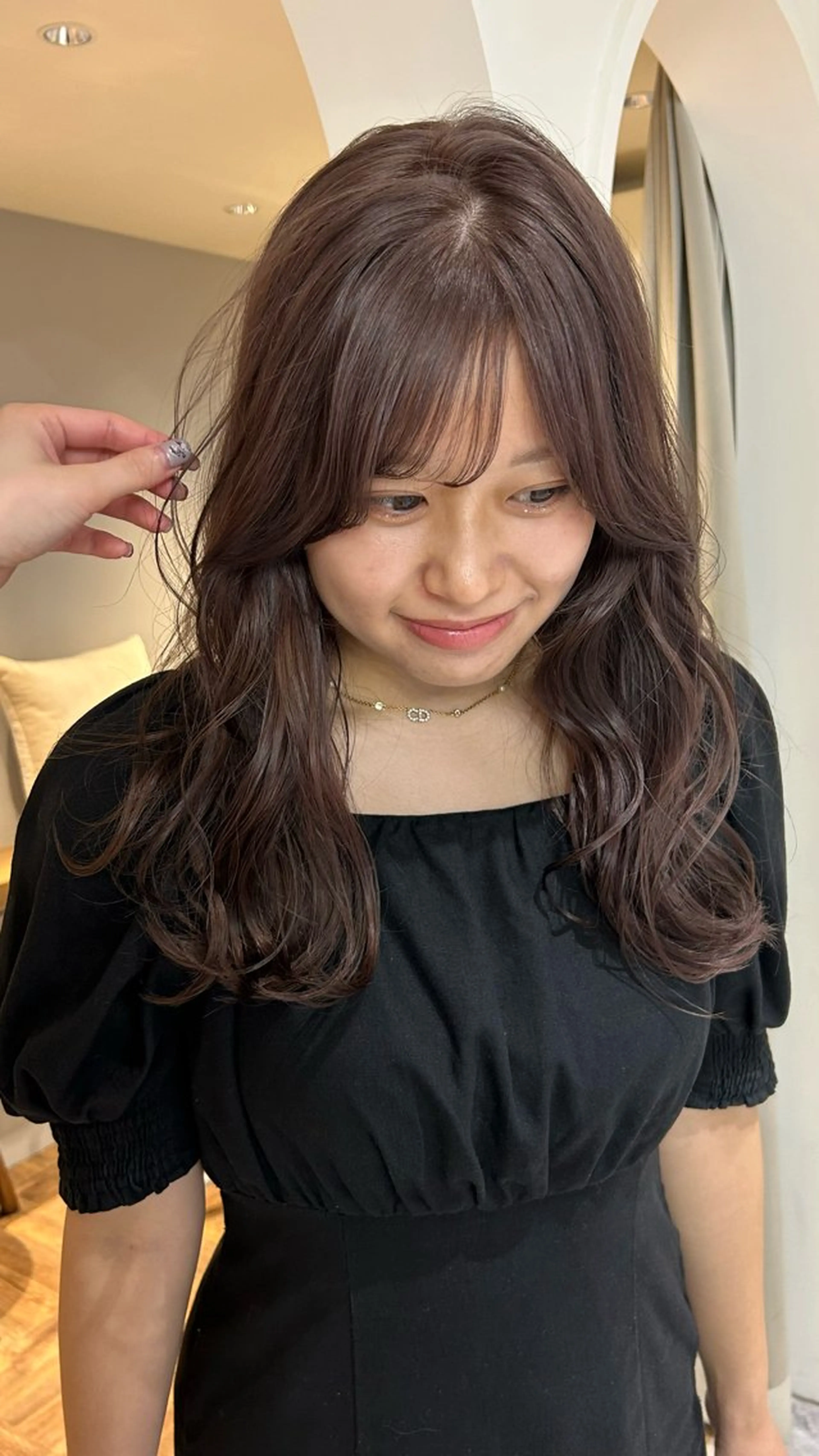 セミロング カラー カット ヘアカラー トリートメント じゅわっと暖色カラー 🍊Moemiのヘアスタイル