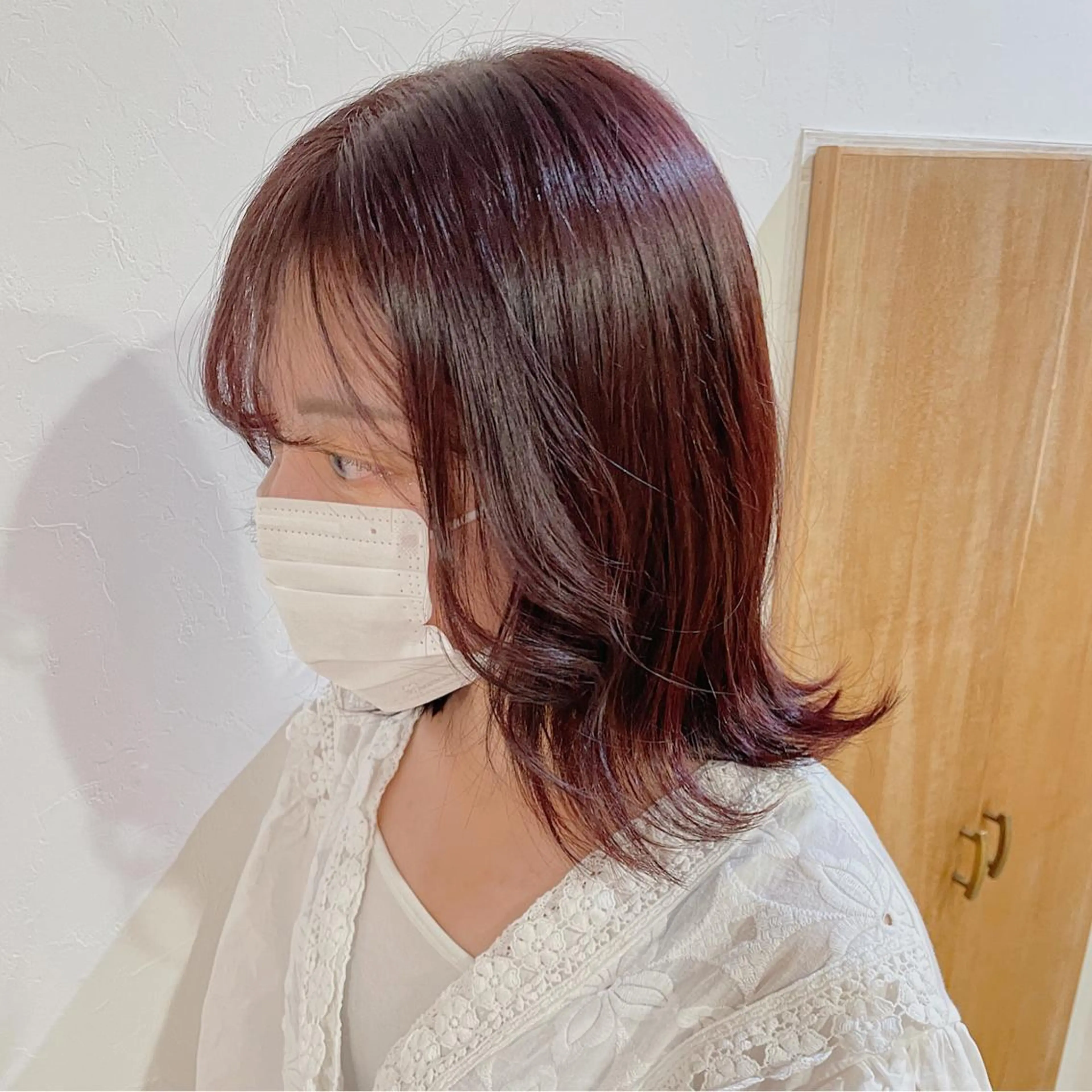 ミディアム カラー ヘアアレンジ ピンクカラー なつき/艶ピンク/ girly hairのヘアスタイル