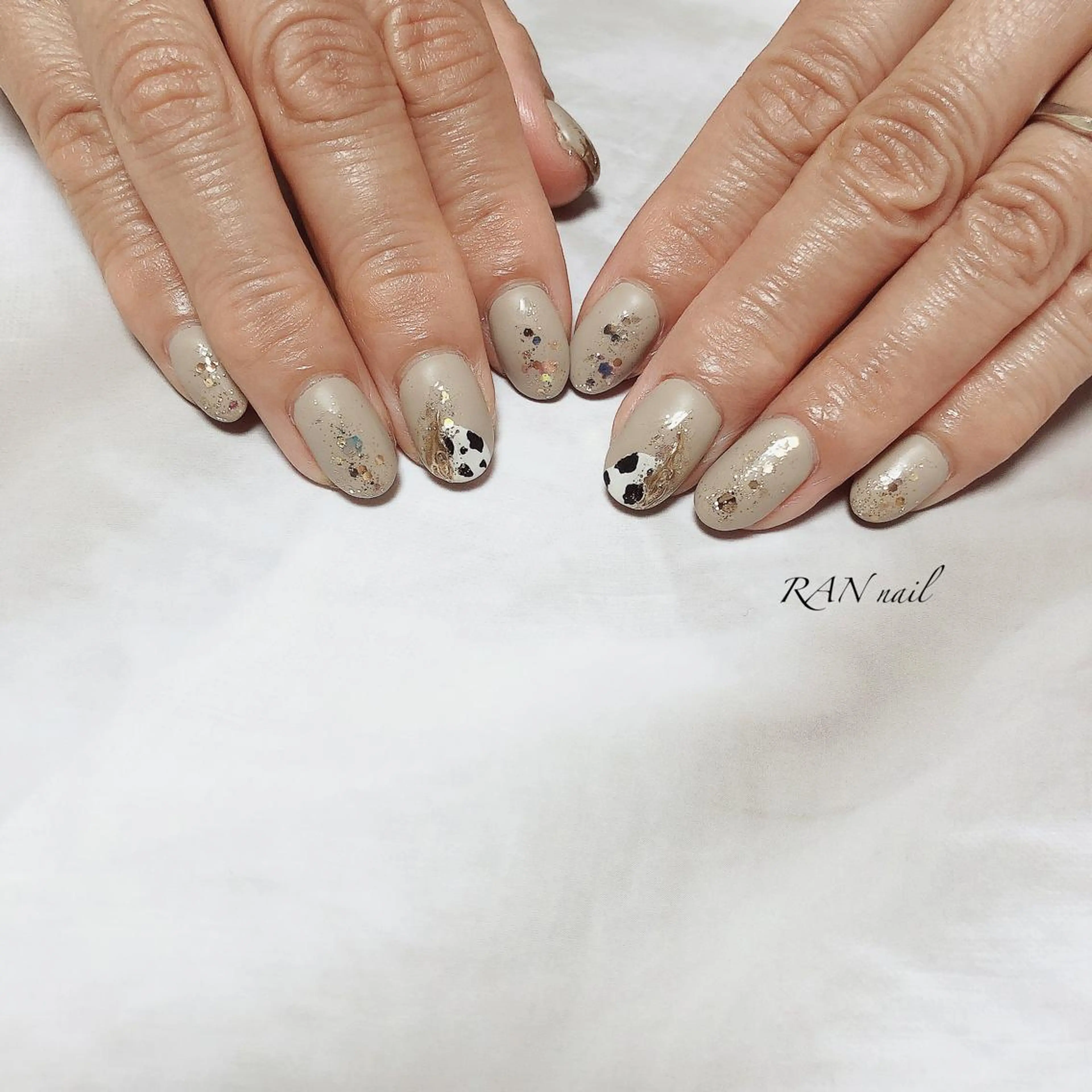 ネイル キラキラネイル オフィスネイル ブライダルネイル 冬ネイル RAN nailのネイルデザイン