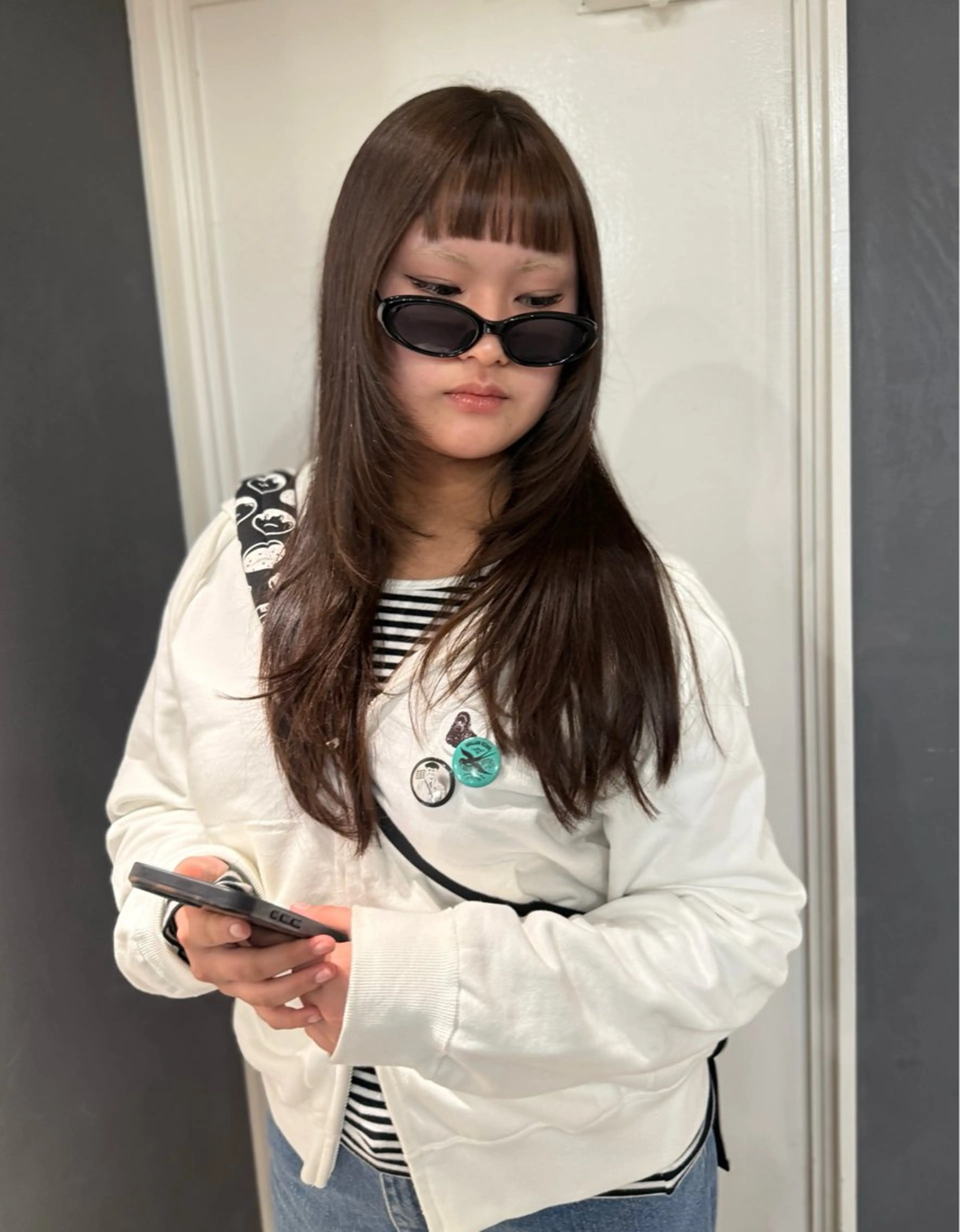 ロング カラー カット ヘアカラー トリートメント 韓国・透明感カラー ／堀江／みずき🐩のヘアスタイル