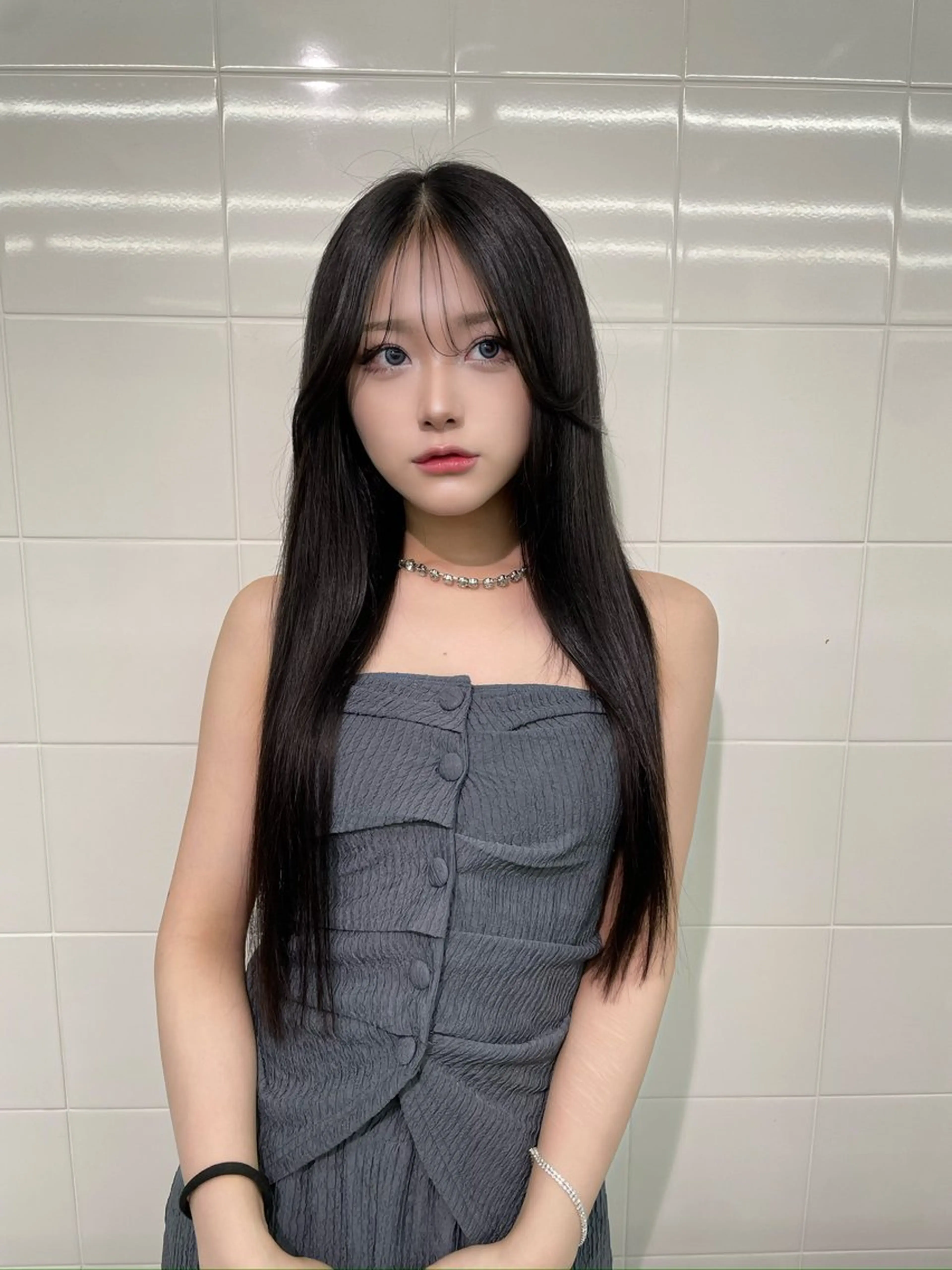 ロング カラー ヘアアレンジ プルエクステ 黒髪 エクステ ロング ヘアカラー エクステ 🎀プルエクステ みまひかる🎀のヘアスタイル