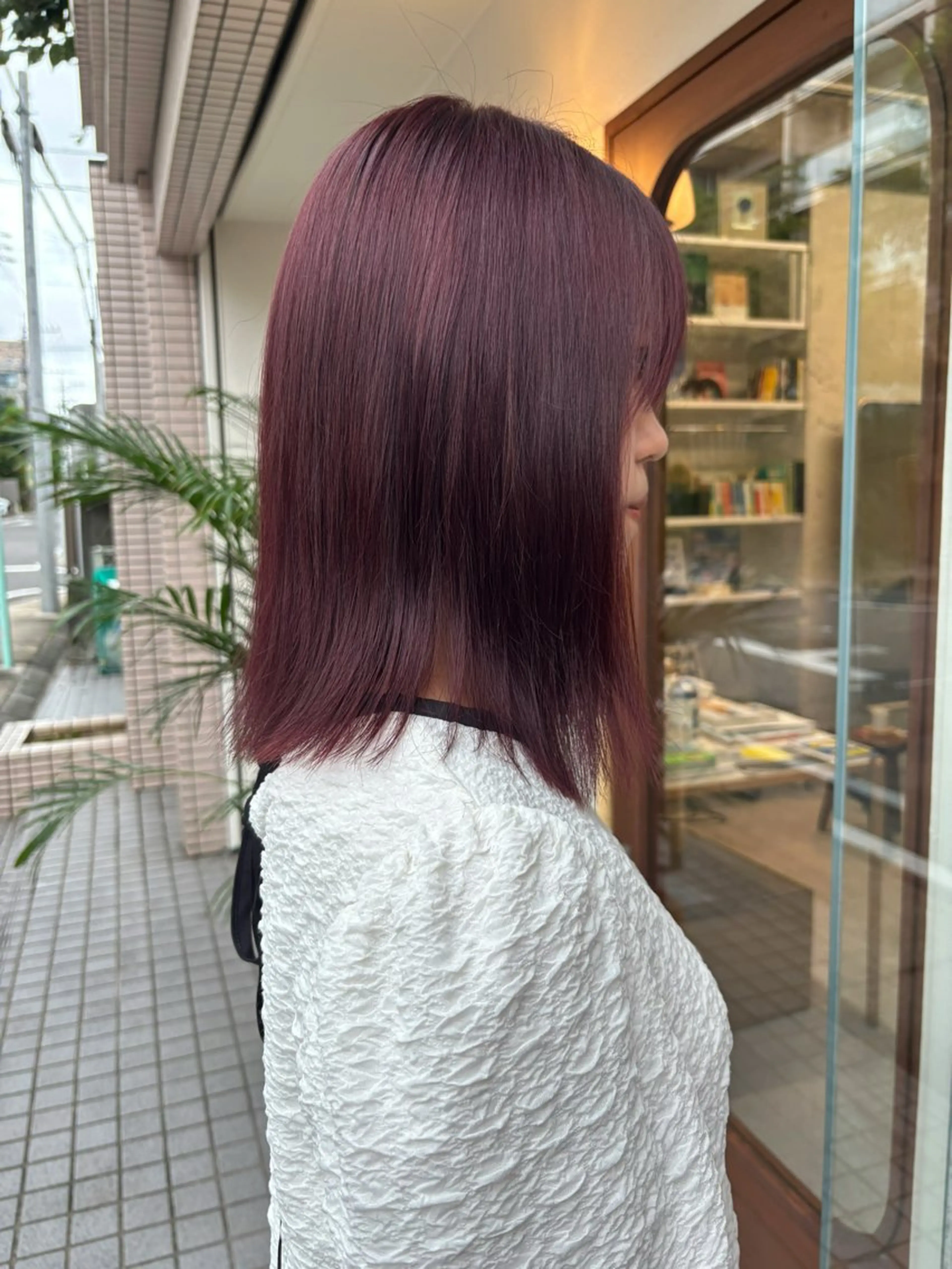 ミディアム カラー ブリーチ ダブルカラー ブリーチなしカラー ピンクカラー 永田 愛莉のヘアスタイル