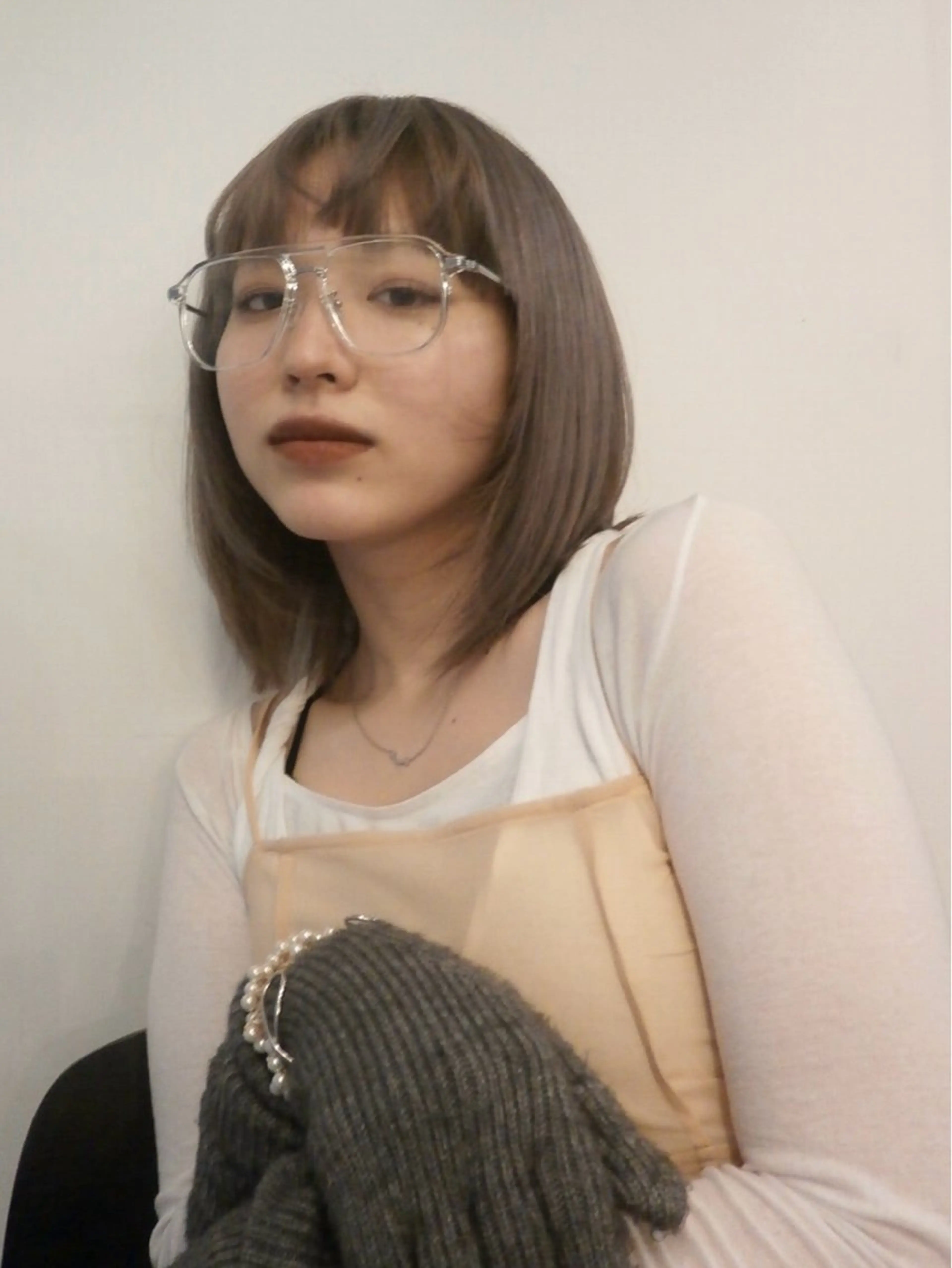 ミディアム カラー 宮前 芽衣のヘアスタイル