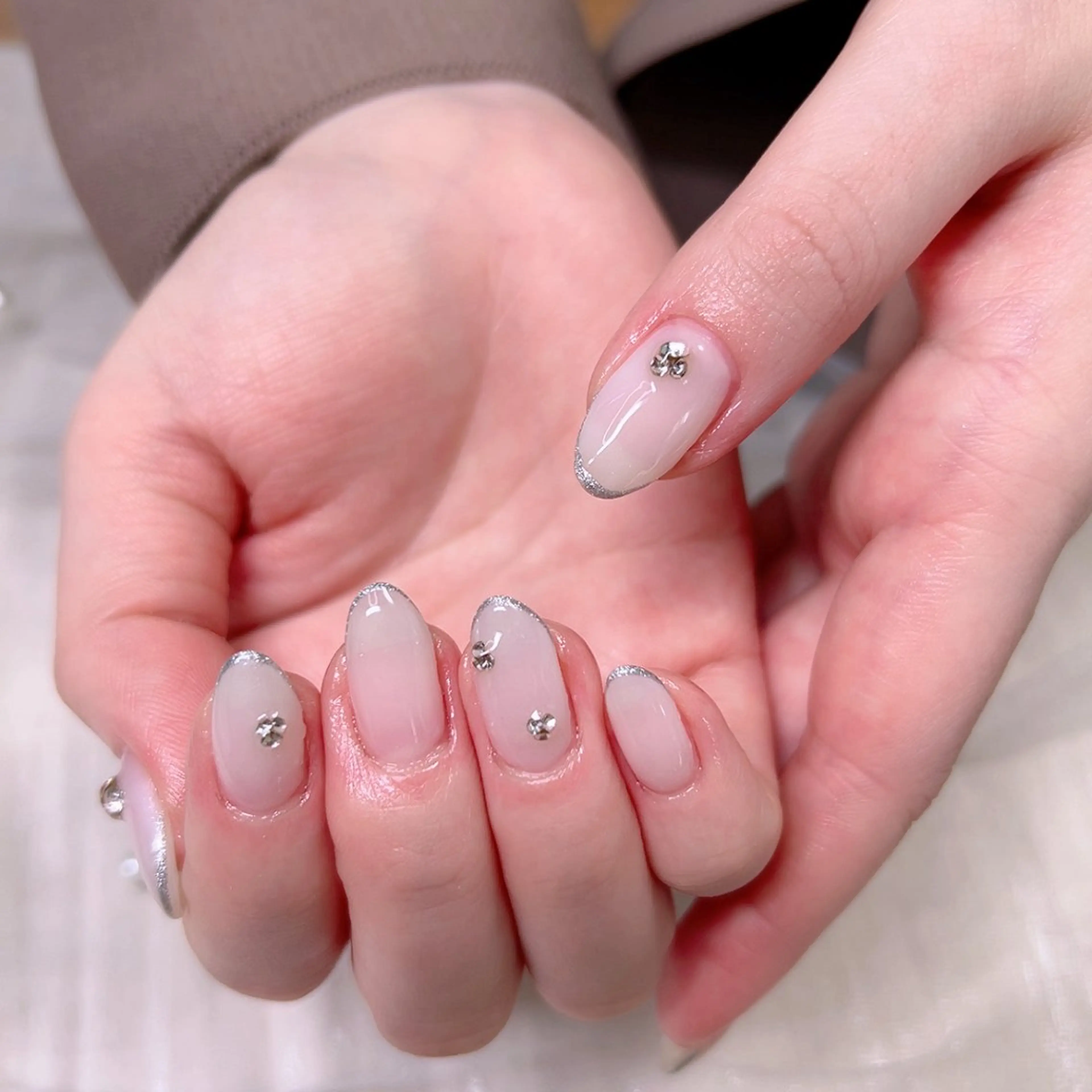 ネイル フレンチネイル ニュアンスネイル オフィスネイル 冬ネイル Cute Tips nailのネイルデザイン