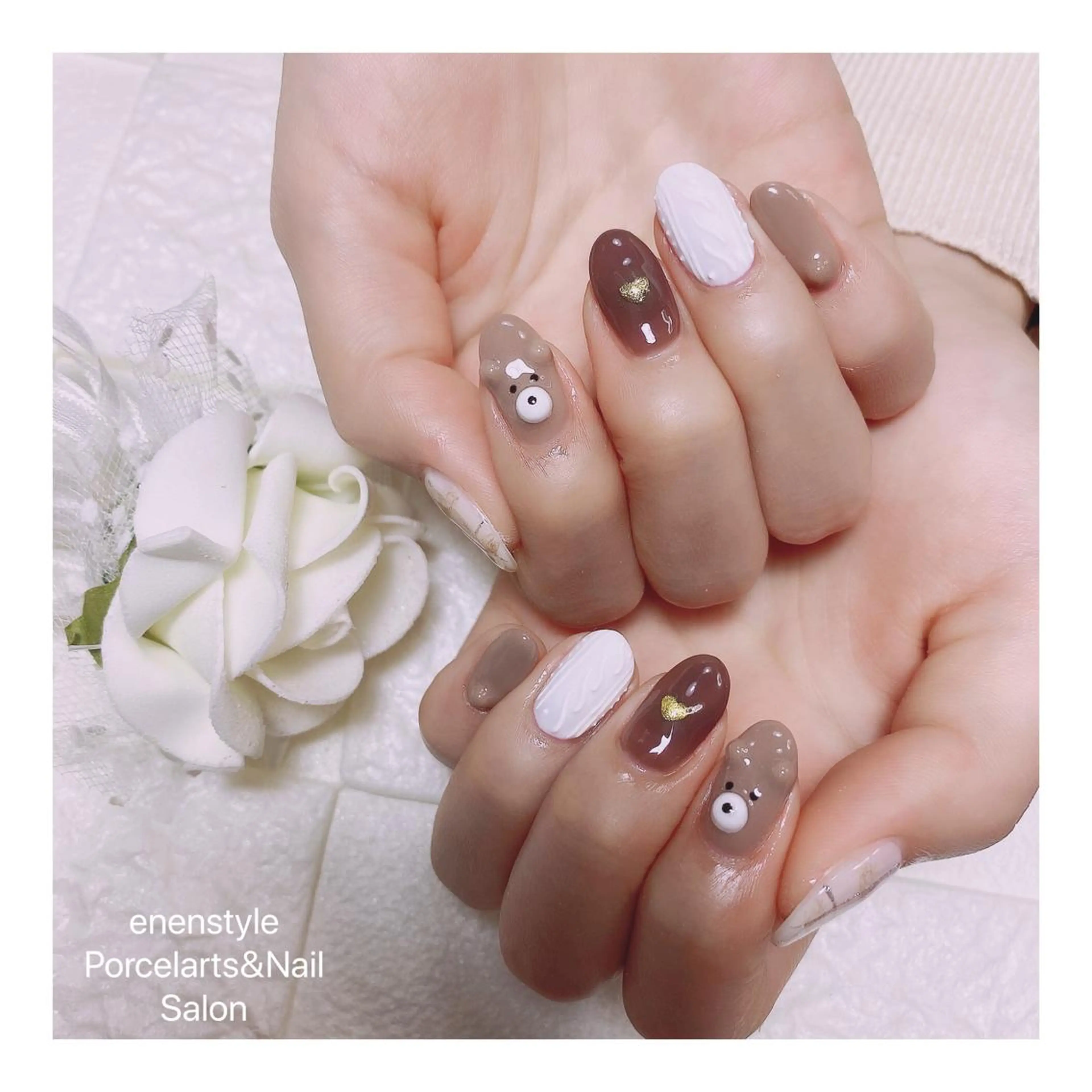 ミディアム ネイル ハンドネイル 👑enen style👑のネイルデザイン