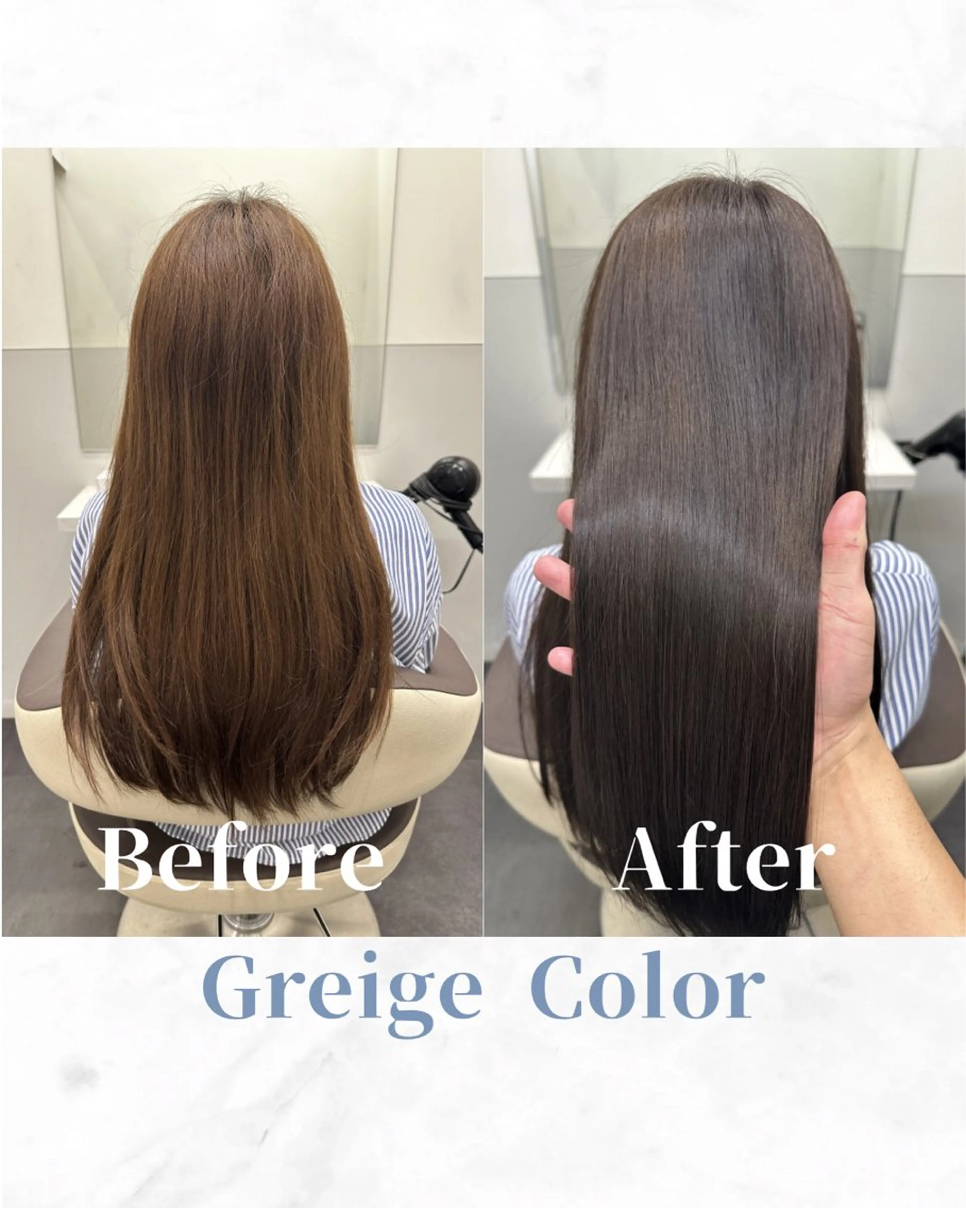 ロング カラー 透明感カラー グレージュ 髪質改善 トリートメント カット ヘアカラー トリートメント 【美髪矯正 /髪質改善】RINのヘアスタイル