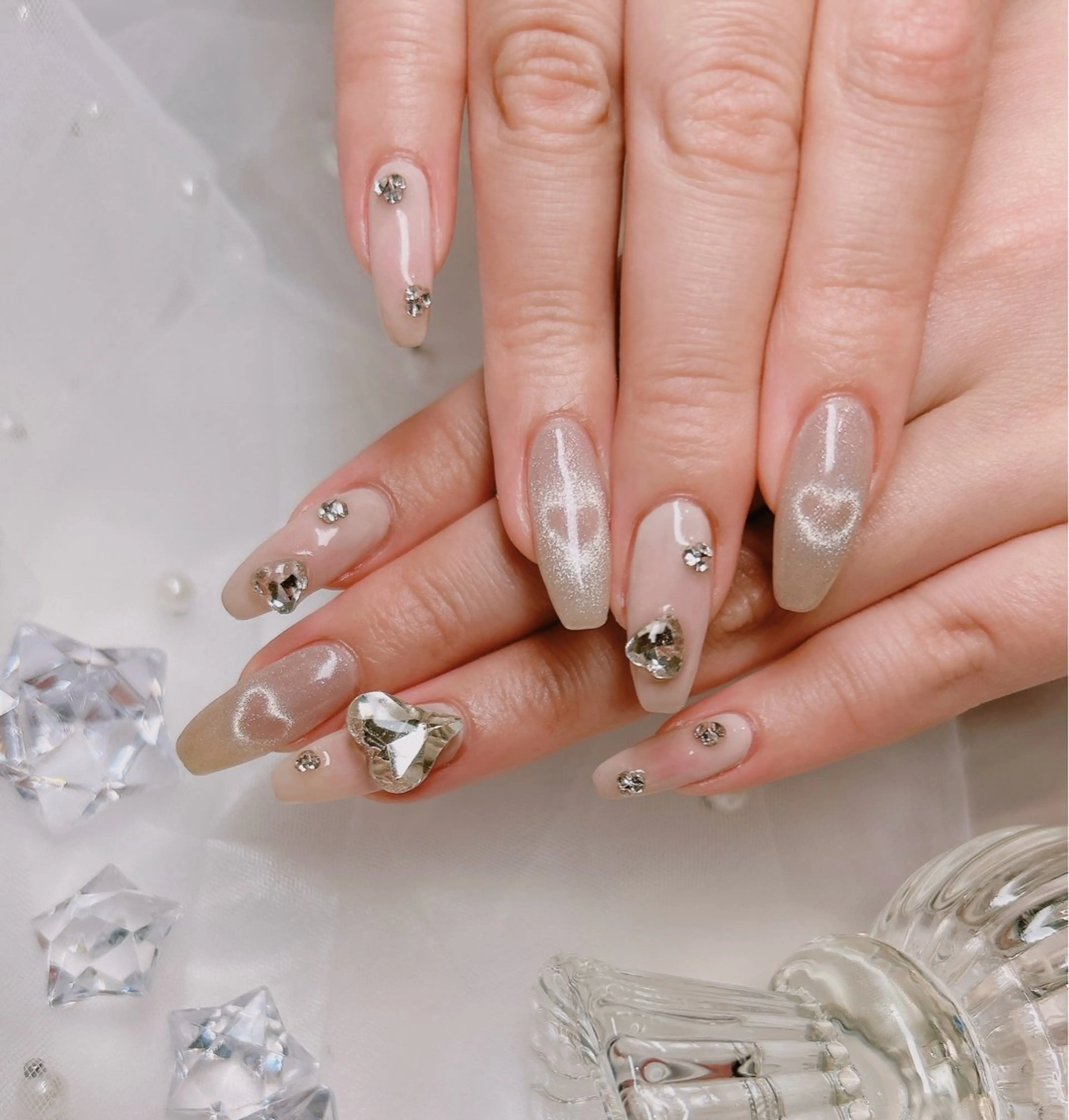 ネイル ハート マグネットネイル 持ち込み junna 金山.東別院.上前津のネイルデザイン