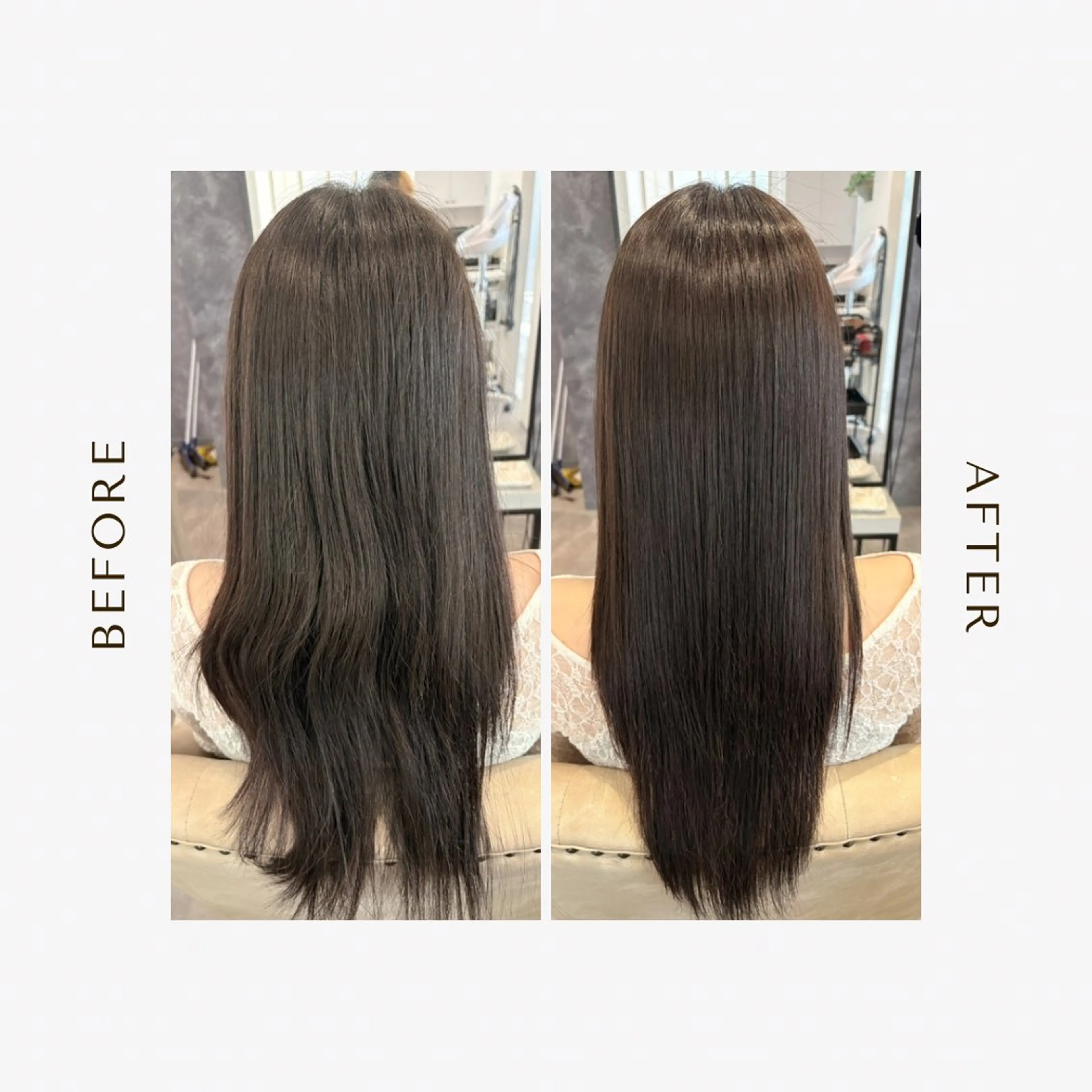 ロング 縮毛矯正 五ノ井 一世のヘアスタイル