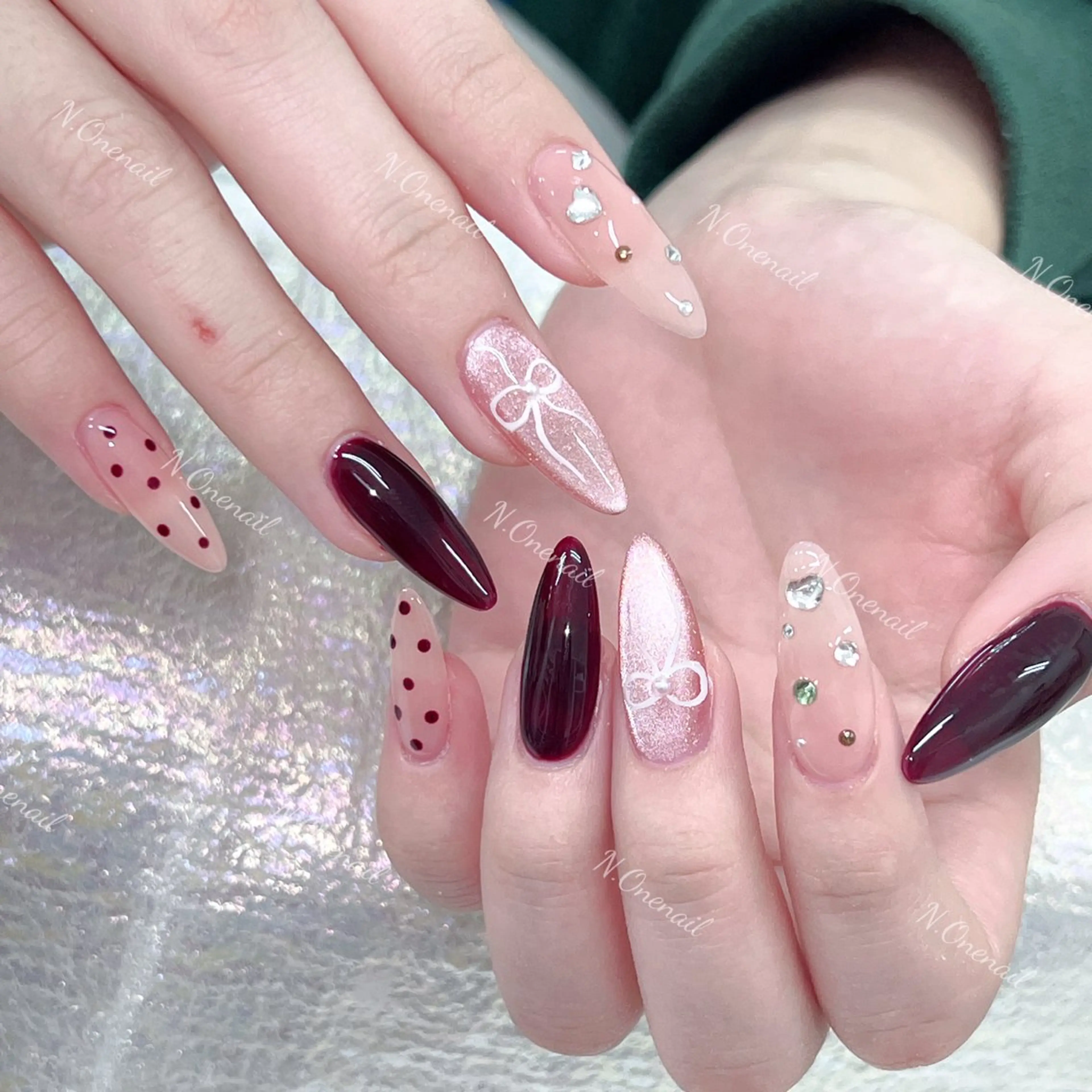 ネイル アートネイル グラデーション キラキラネイル ニュアンスネイル オフィスネイル 長いだし/スカルプ/ パラシェルN.oneのネイルデザイン