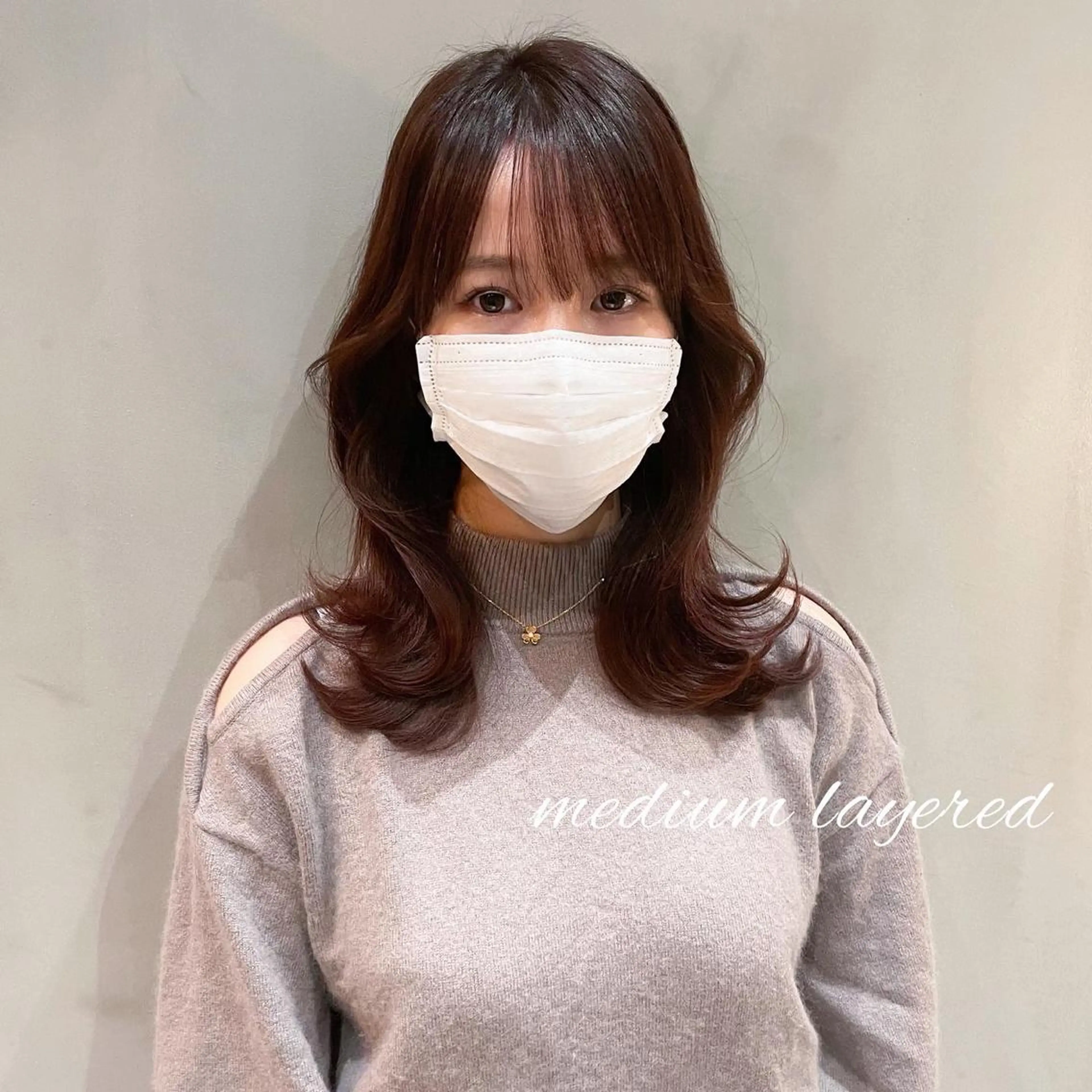 ミディアム くびれヘア 韓国風ヘア LOMA🇰🇷 銀座クボタのヘアスタイル