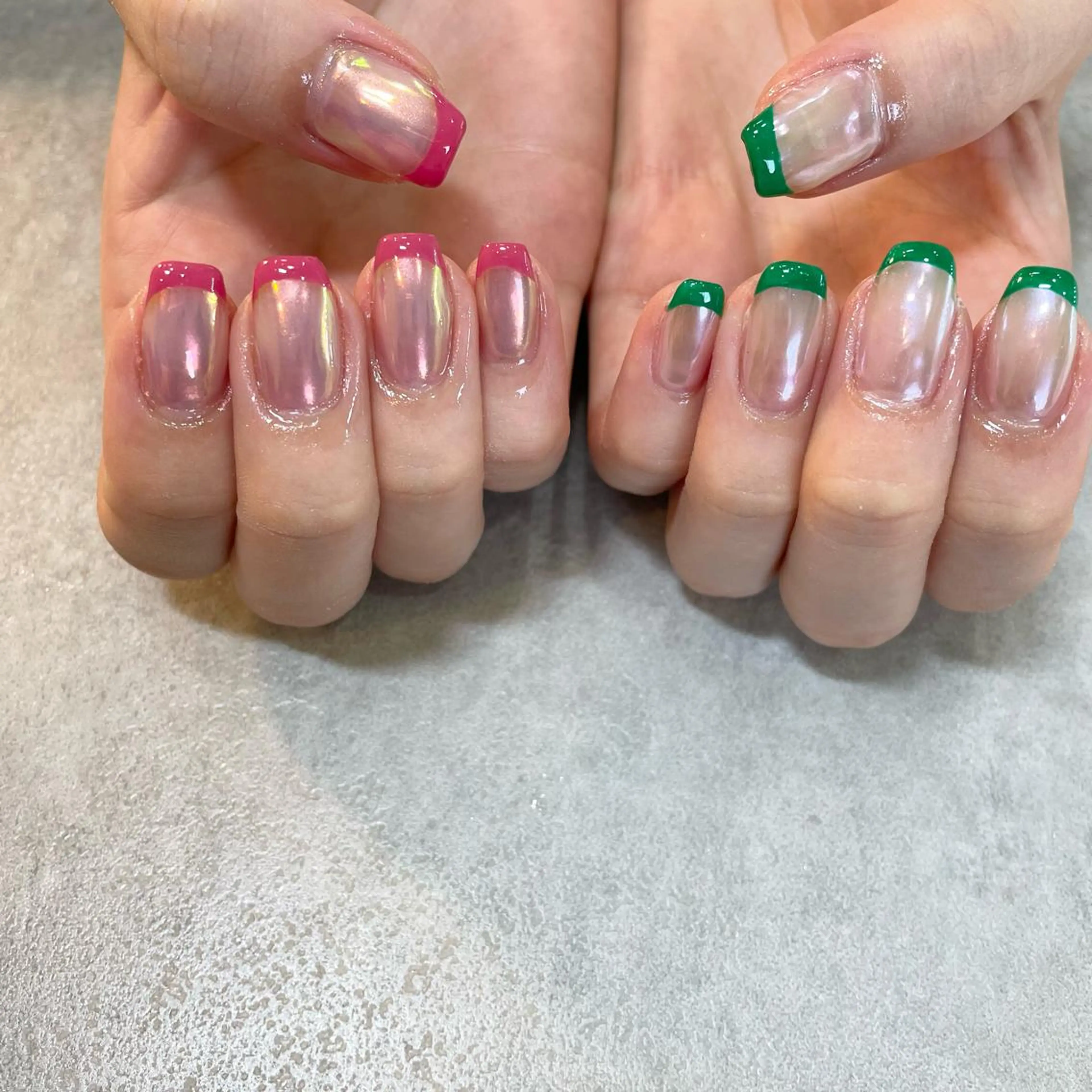 ネイル オーロラネイル フレンチネイル Nail Salon Gummi.のネイルデザイン