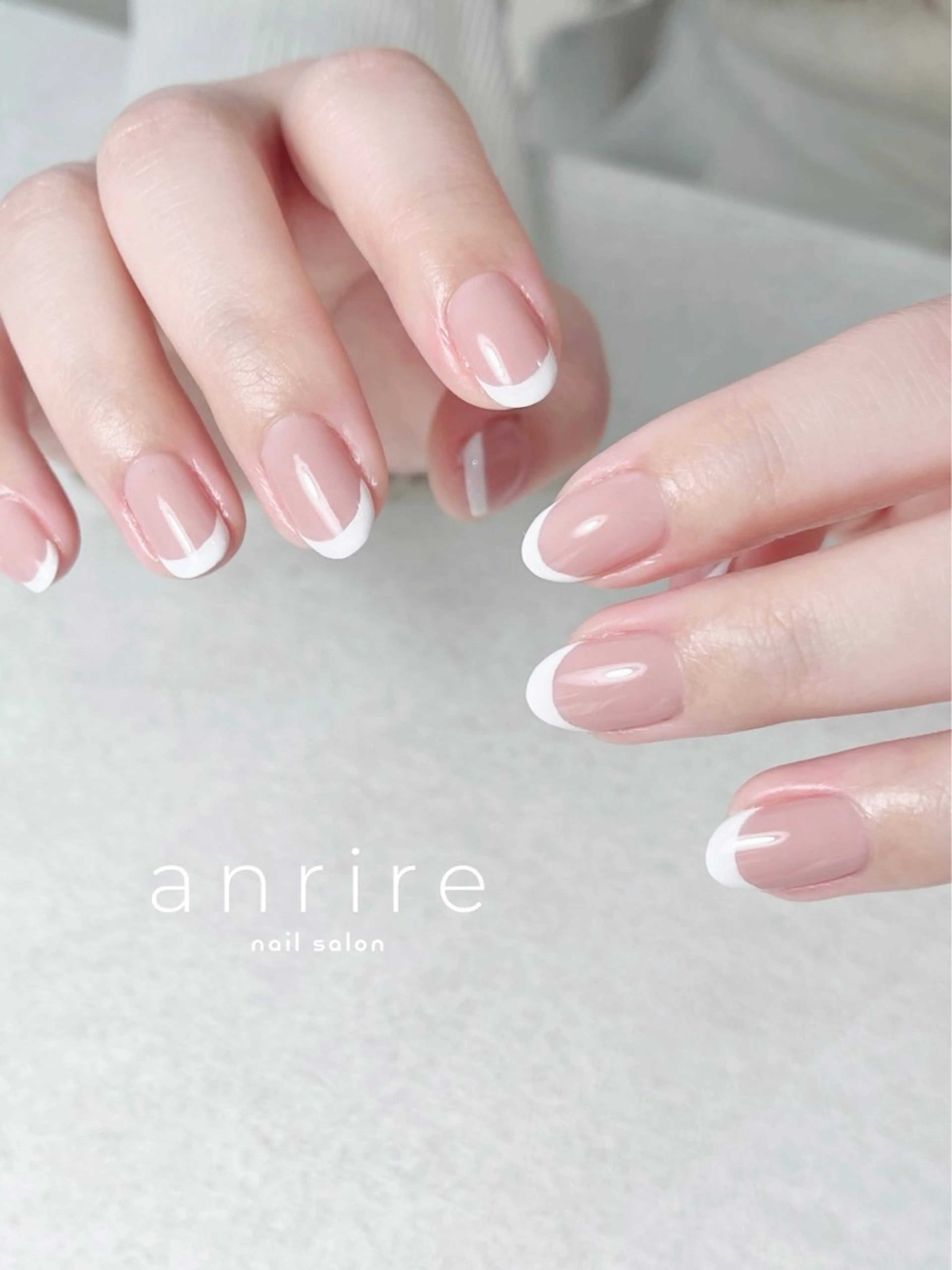 ネイル フレンチネイル ジェルネイル オフィスネイル パラジェル ピンク ハンドネイル nailsalon anrireのネイルデザイン