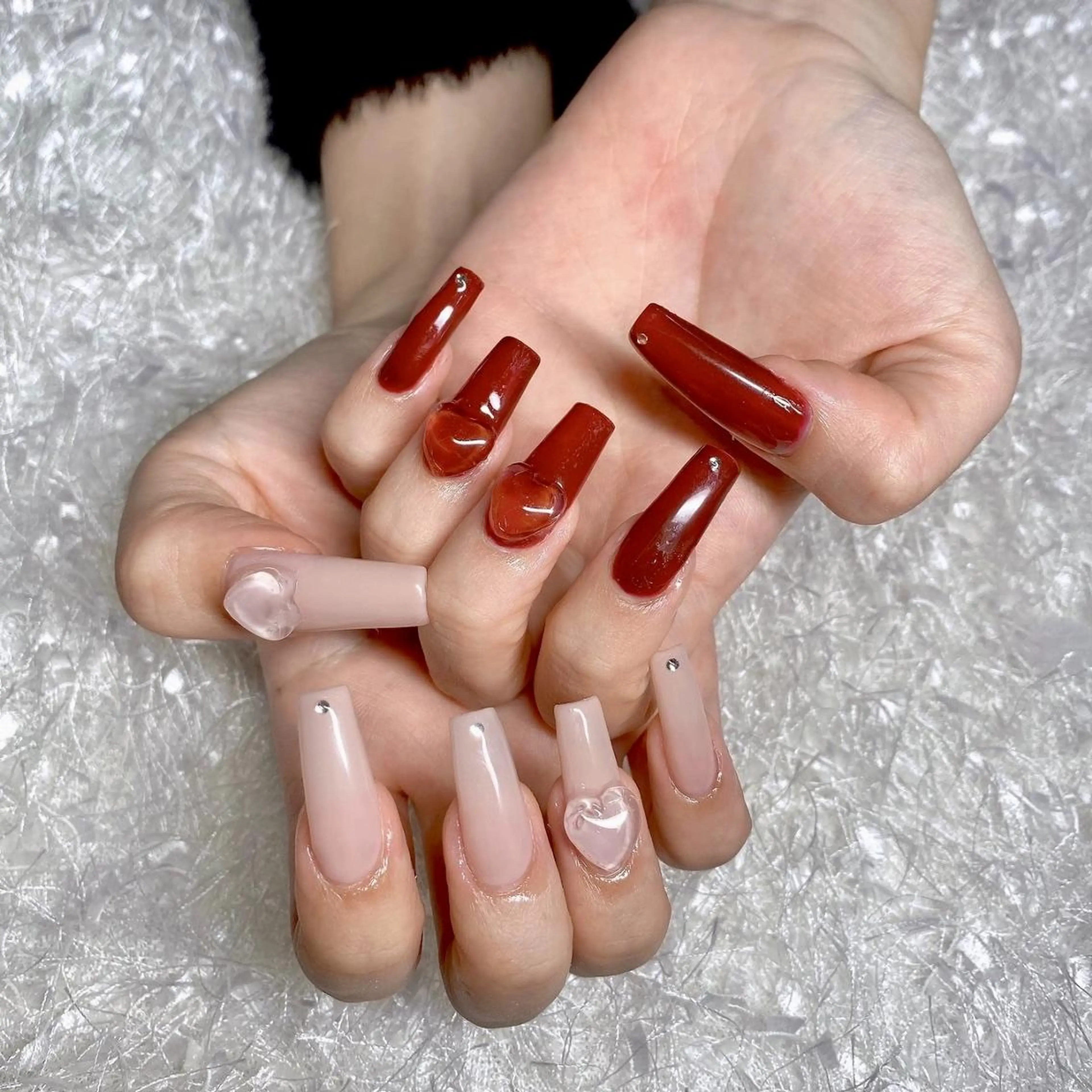 ネイル オーロラネイル 長さ出し ジェルネイル グラデーション 韓国ネイル ハンドネイル Nail&eye Belire 新宿のネイルデザイン