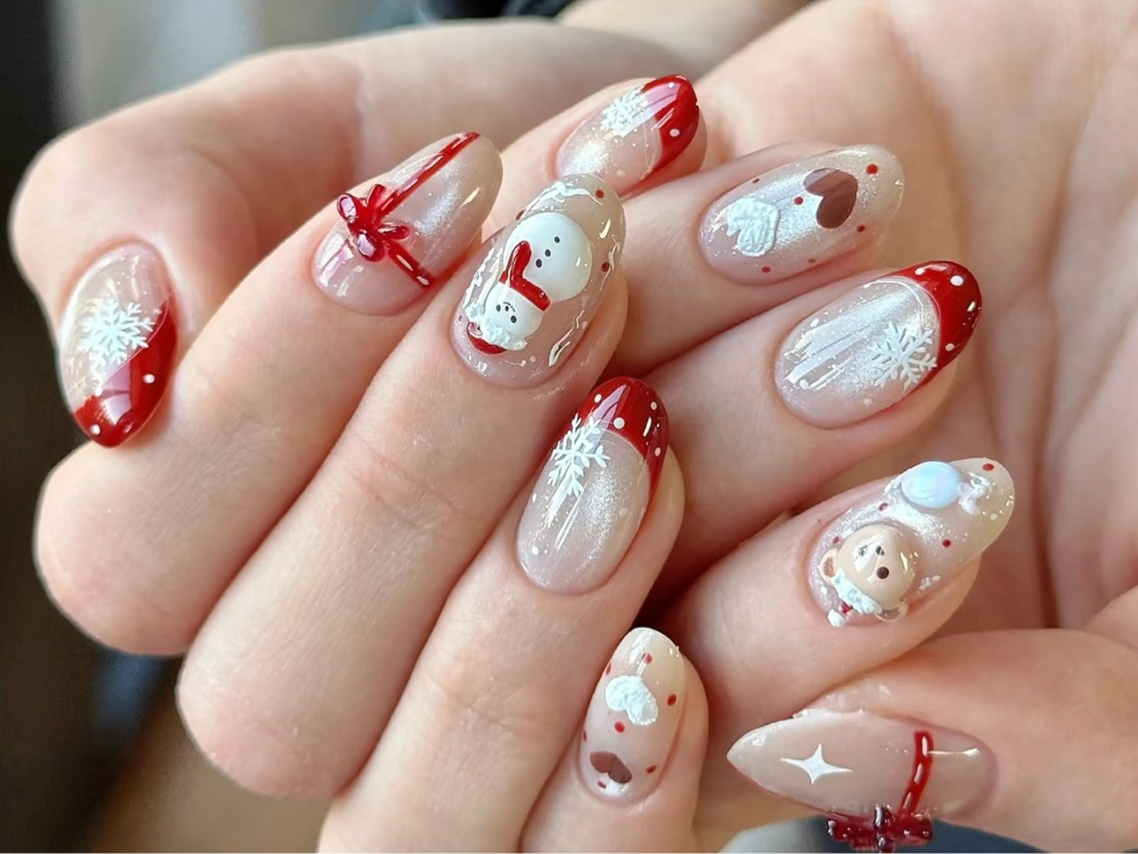 ネイル アートネイル オーロラネイル チークネイル フレンチネイル ガラスフレンチ ハンドネイル 🎀🎀YooLi Nail Salonのネイルデザイン