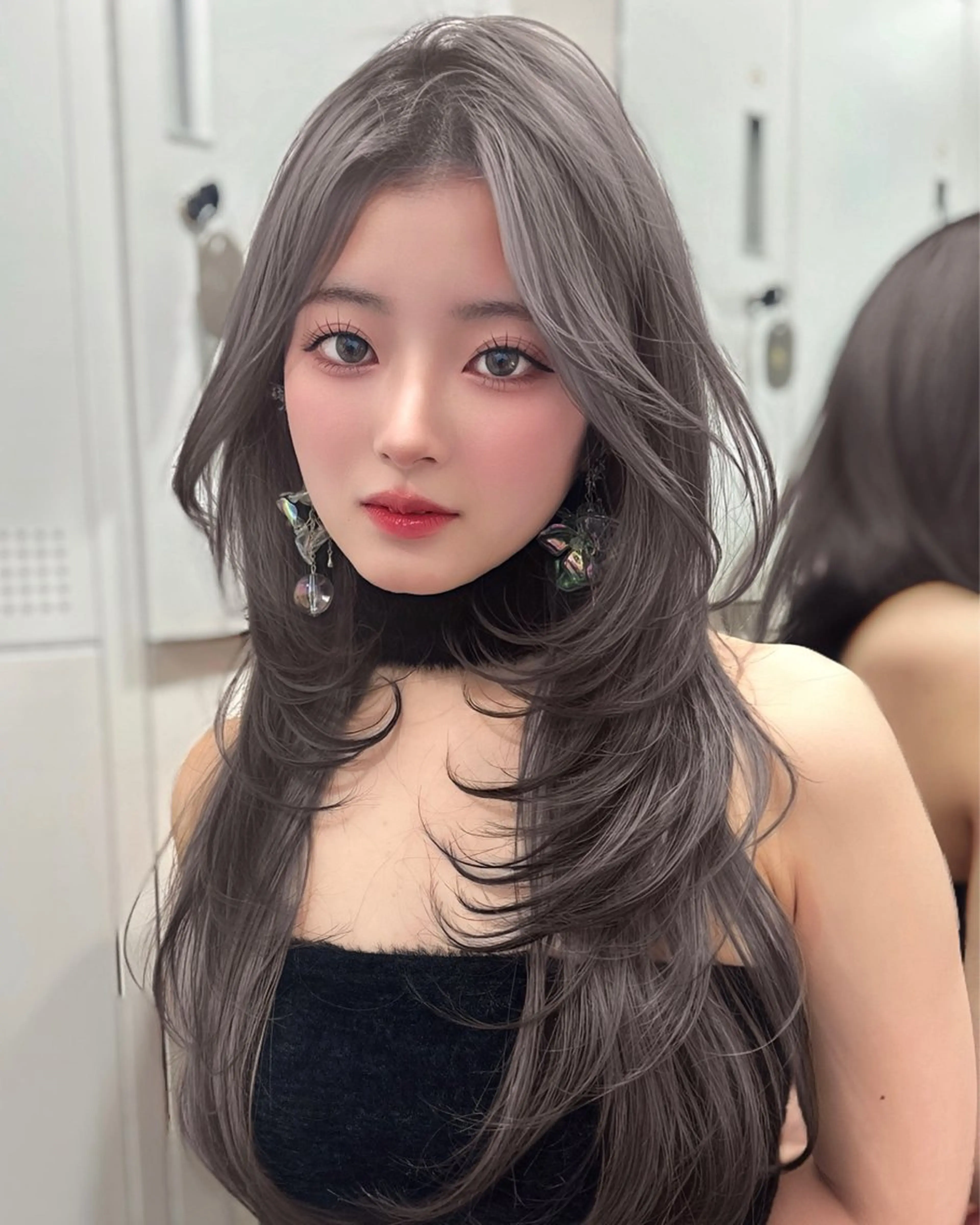 ミディアム カット ヘアカラー トリートメント レイヤー/韓国❣️ 髪質改善/e_kiのヘアスタイル