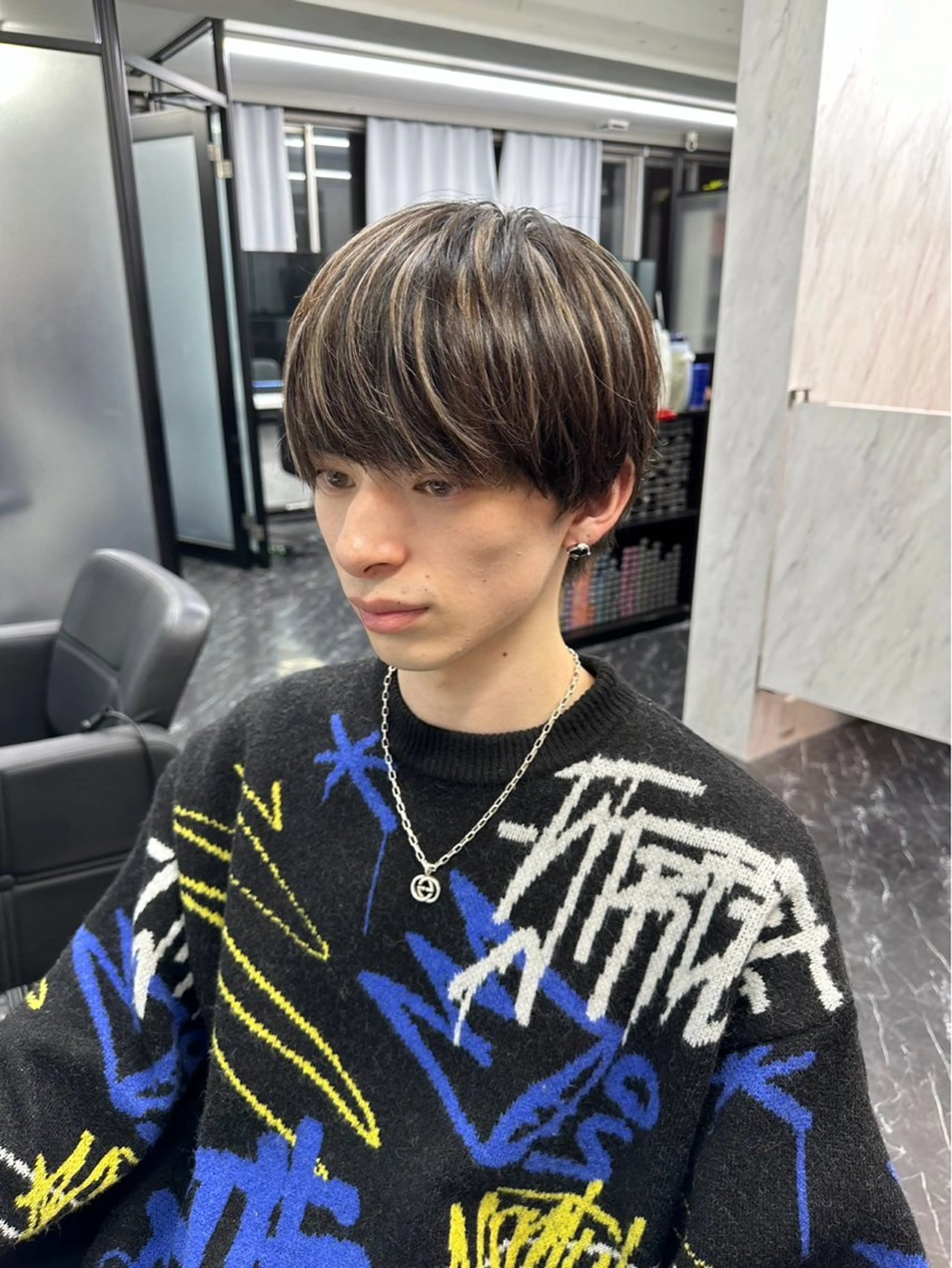 カラー メンズ メンズメッシュ メッシュ assistant REIのヘアスタイル