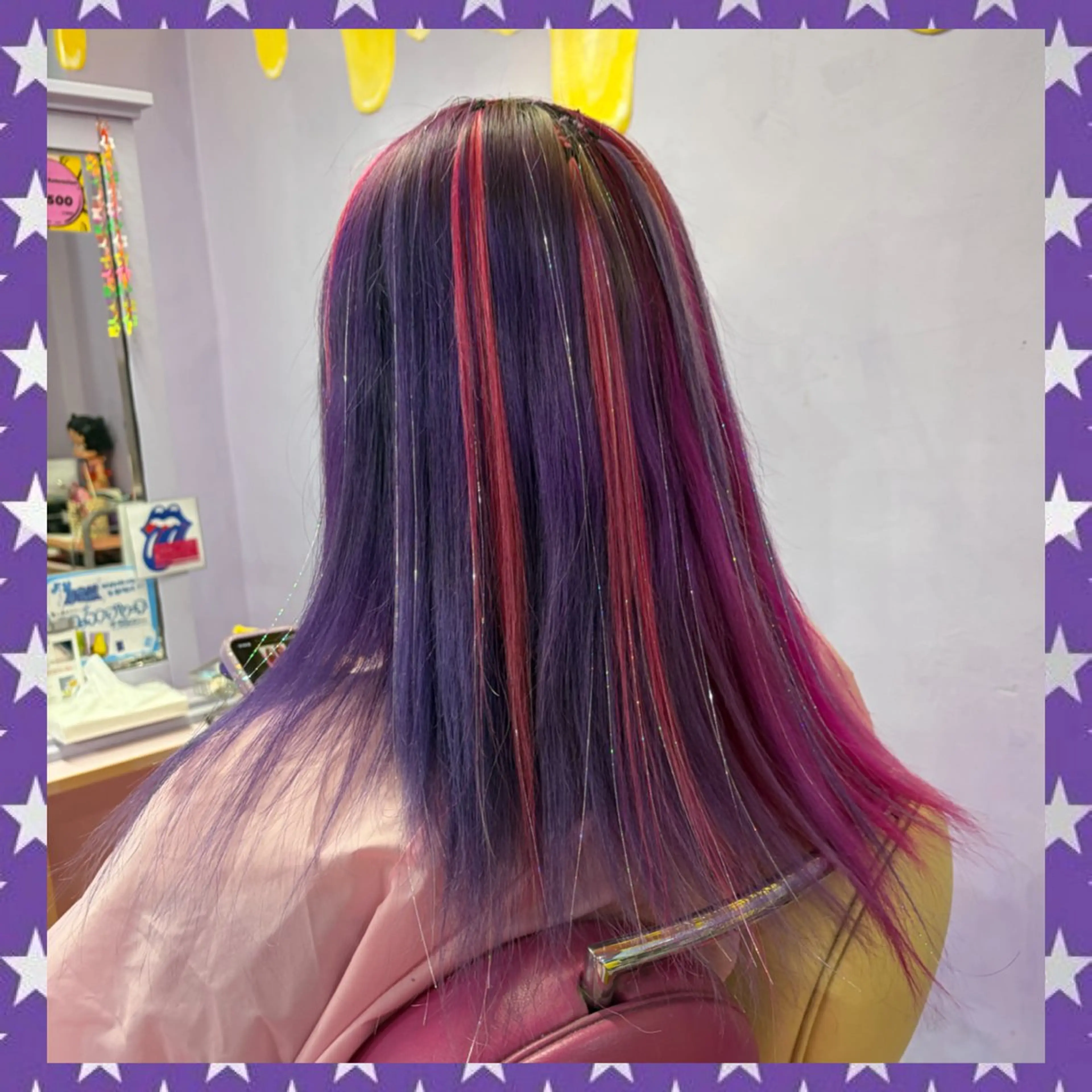 編み込みポイントエクステ10本🍭原色カラー🌈の写真