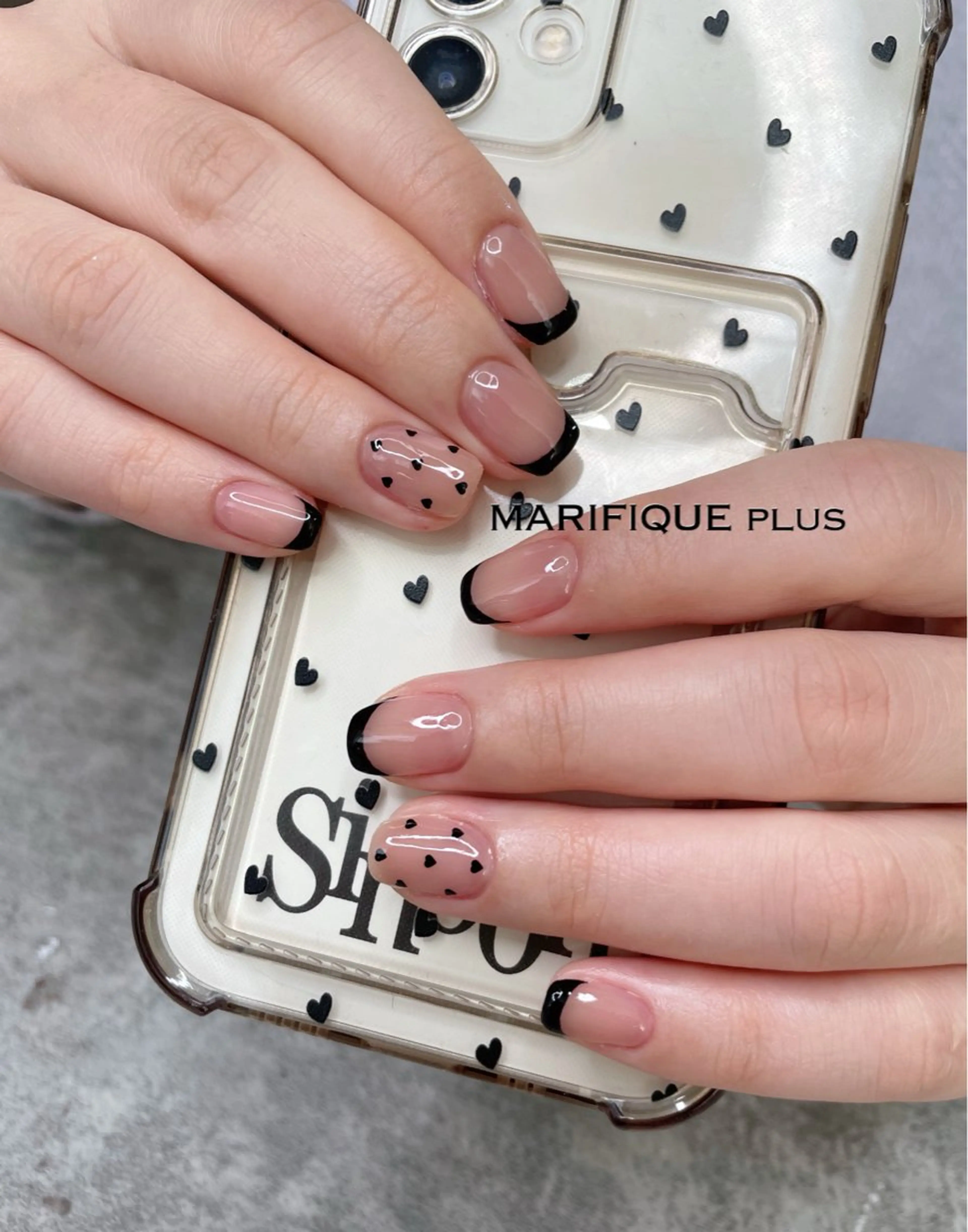 ネイル ドット フレンチネイル ハート シンプルネイル スクエアネイル ハンドネイル ma riのネイルデザイン