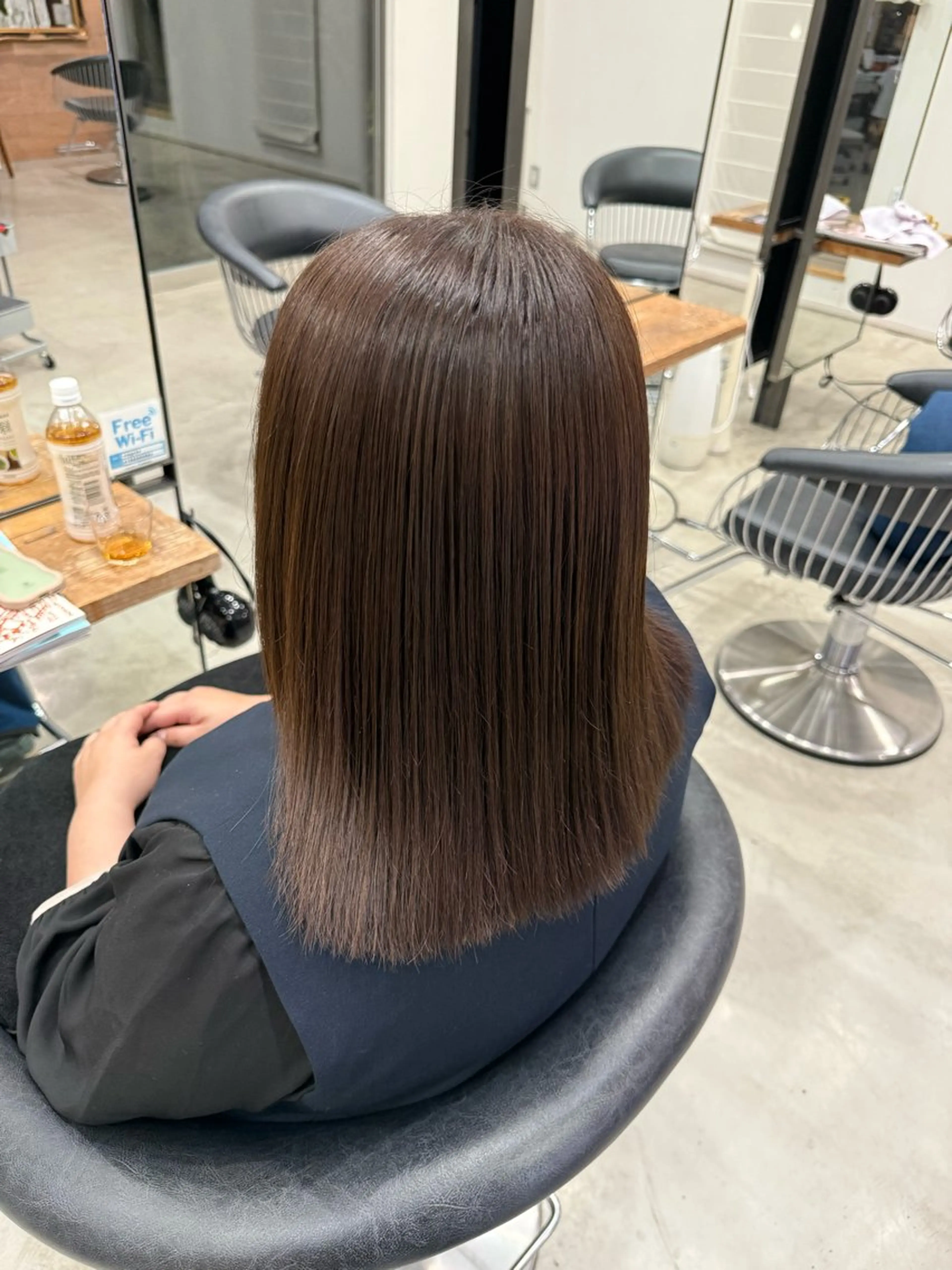 ミディアム カラー ベージュカラー ブラウンカラー ブラウンベージュ 縮毛矯正 ヘアカラー 芳賀 風斗のヘアスタイル