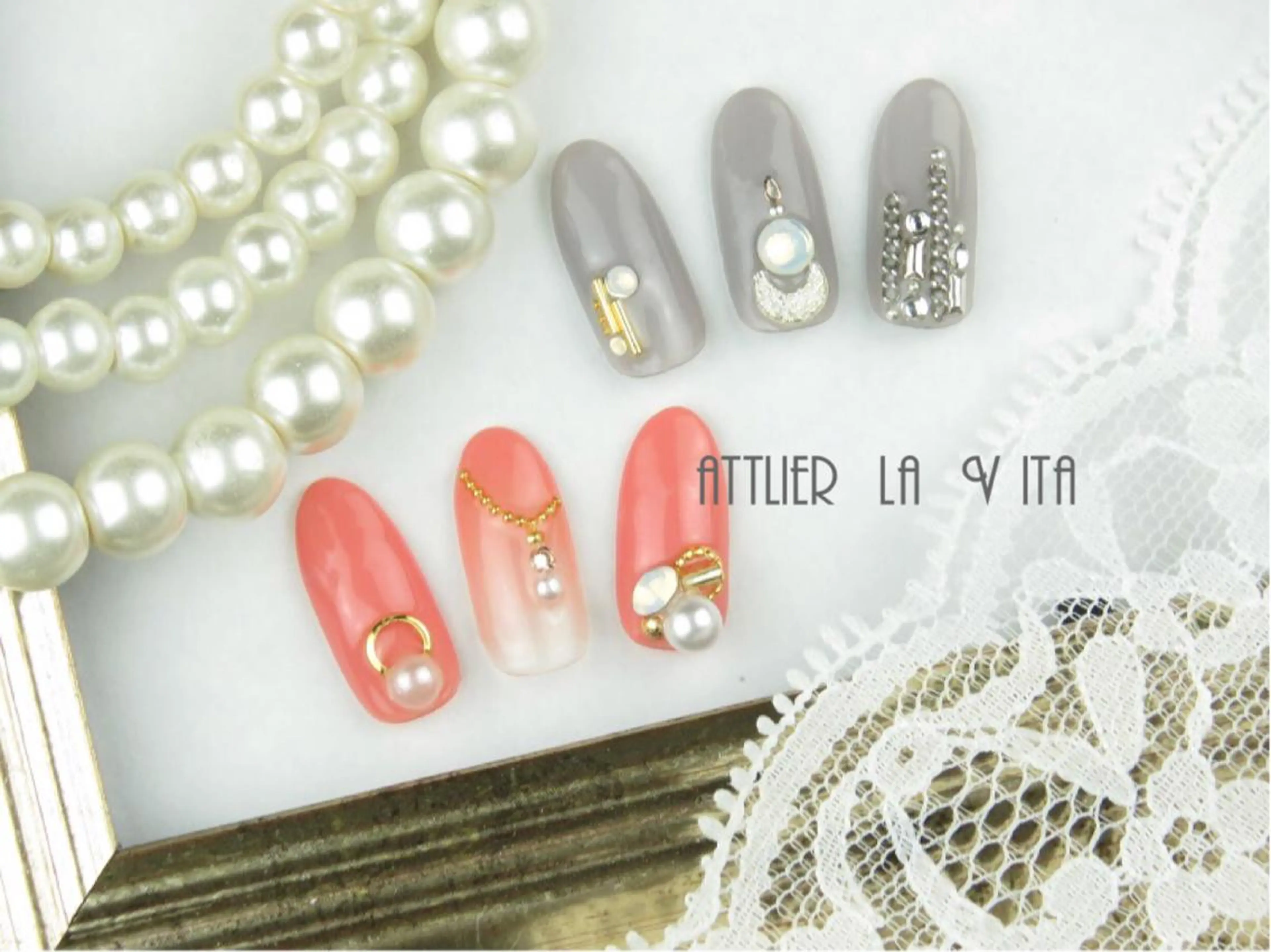 ネイル アートネイル ストーンネイル atelier la vita所属・lavita. mimuraのネイルデザイン