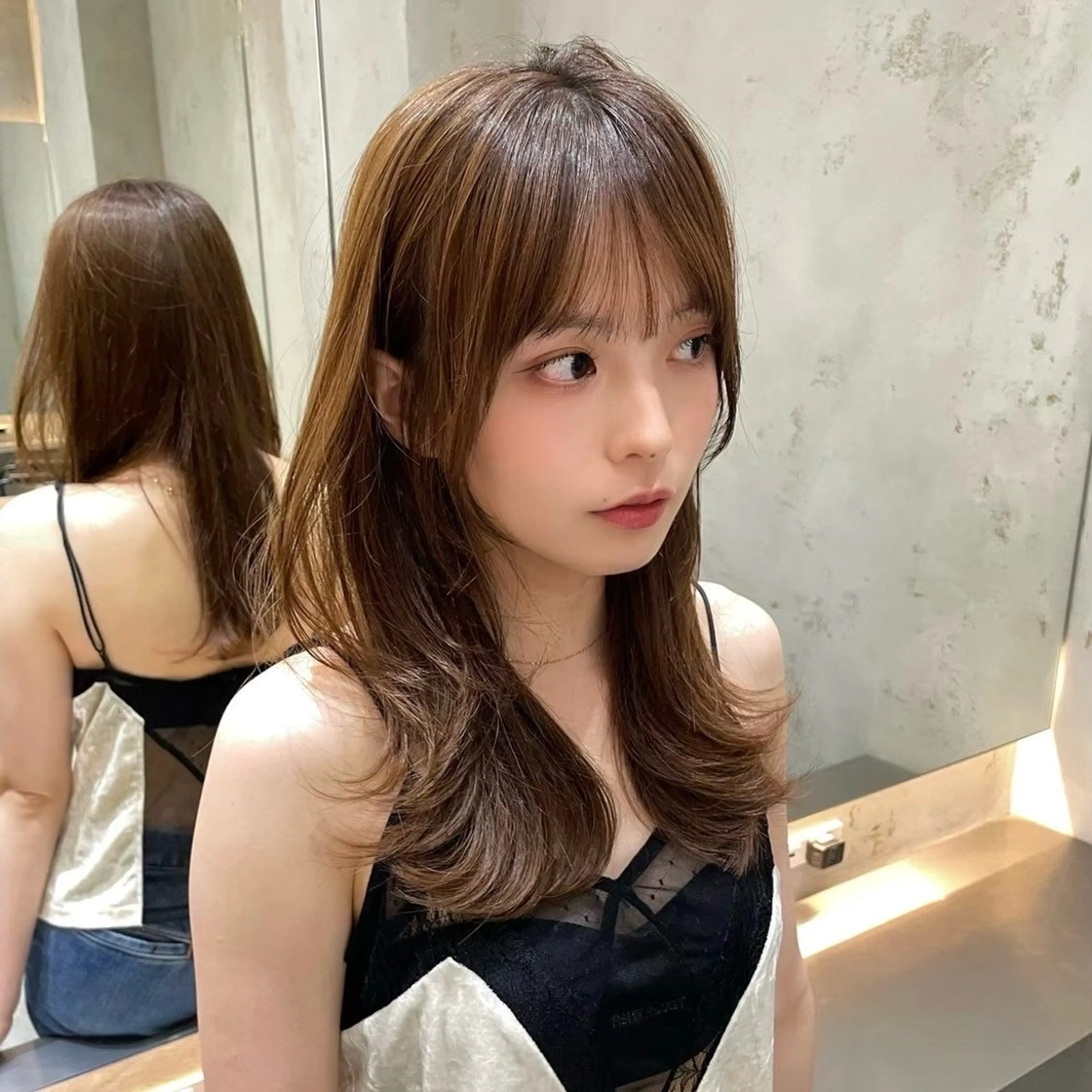 セミロング カラー 透明感カラー/ りおのヘアスタイル