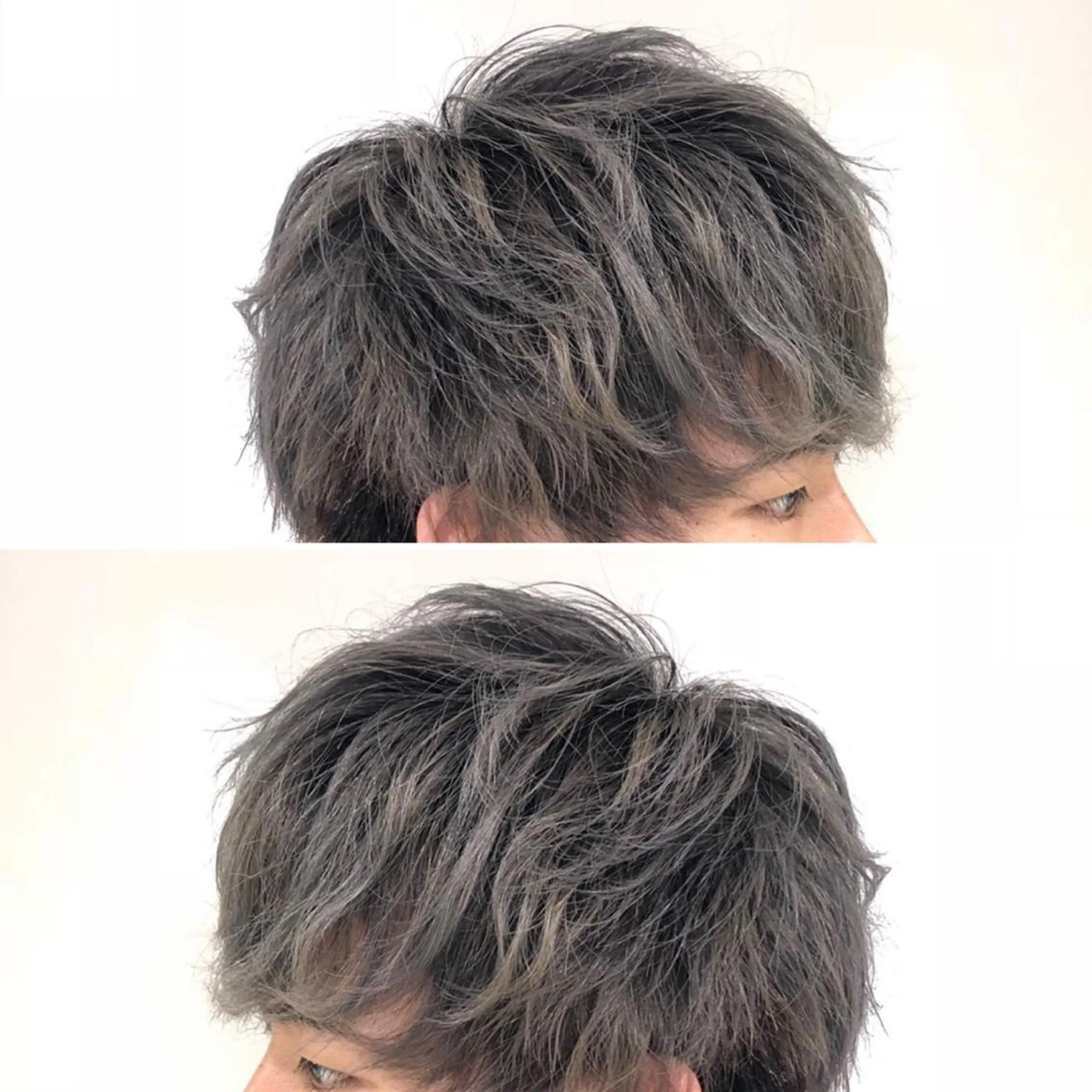 ショート パーマ メンズ 白髪ぼかしハイライト 茗荷谷駅徒歩2分のヘアスタイル