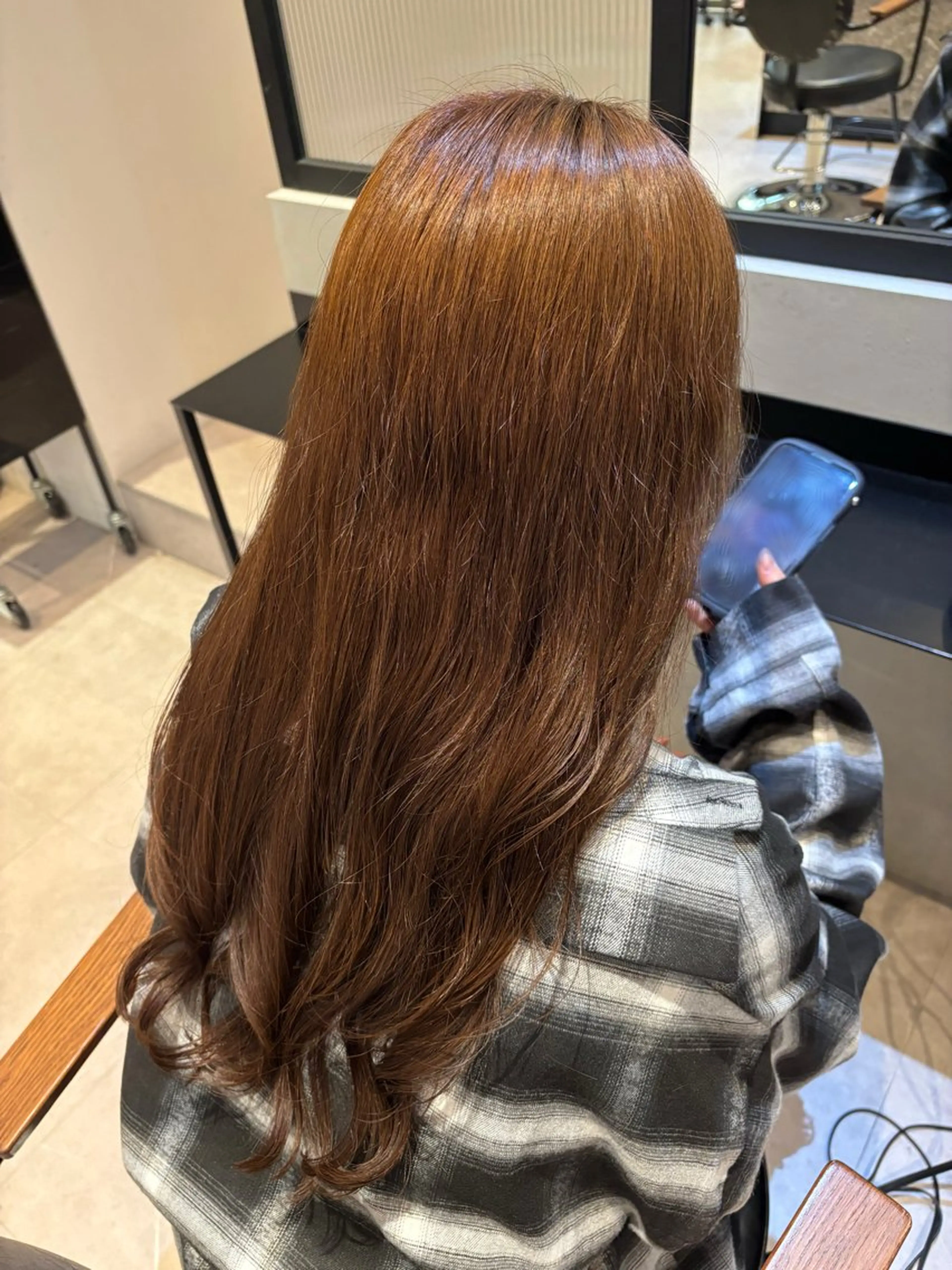 ロング カラー ベージュカラー ミルクティーベージュ カラー/髪質改善 トリートメント/優果のヘアスタイル