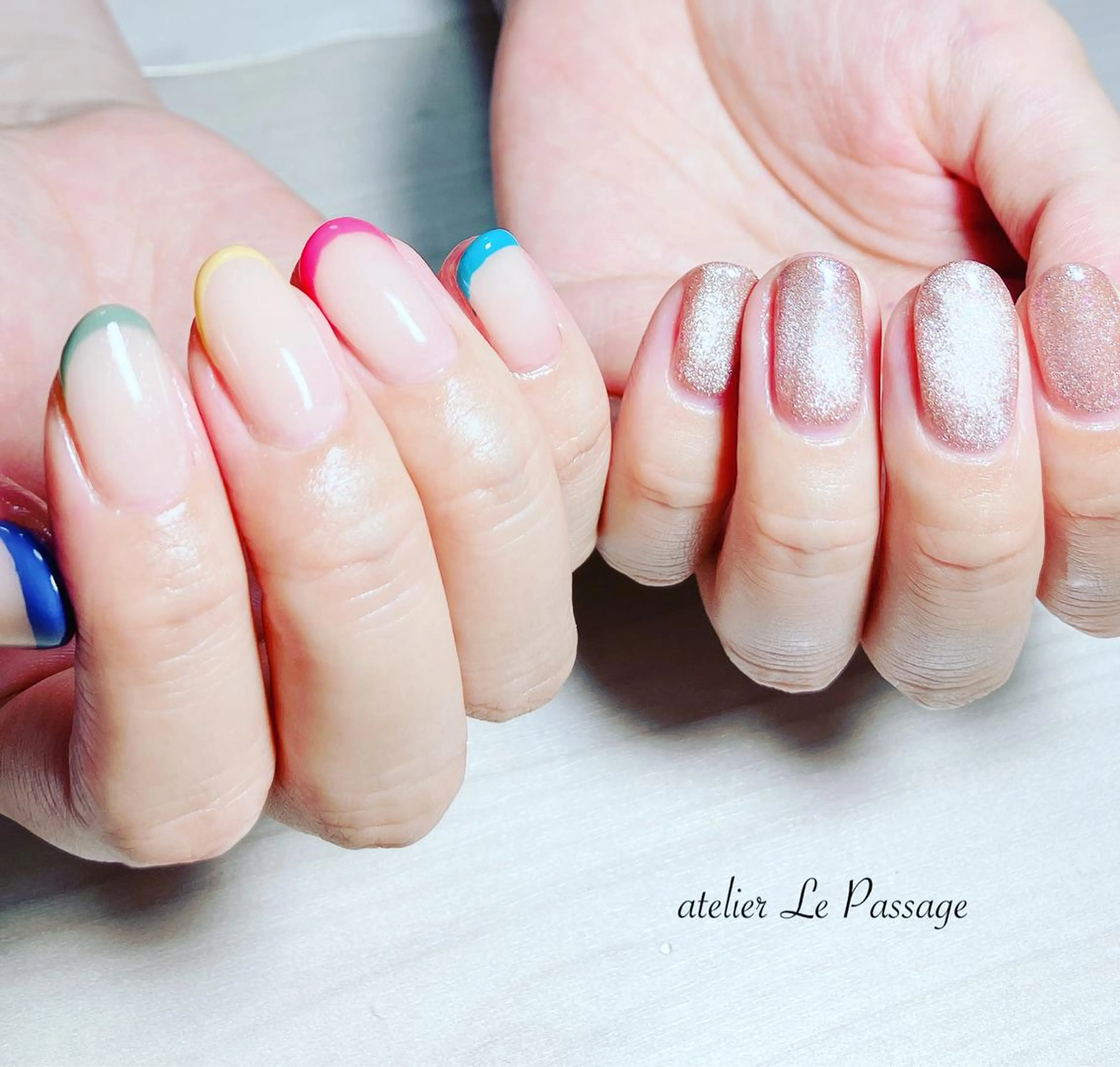 ネイル フレンチネイル ジェルネイル パラジェル 夏ネイル h nakatsukaのネイルデザイン