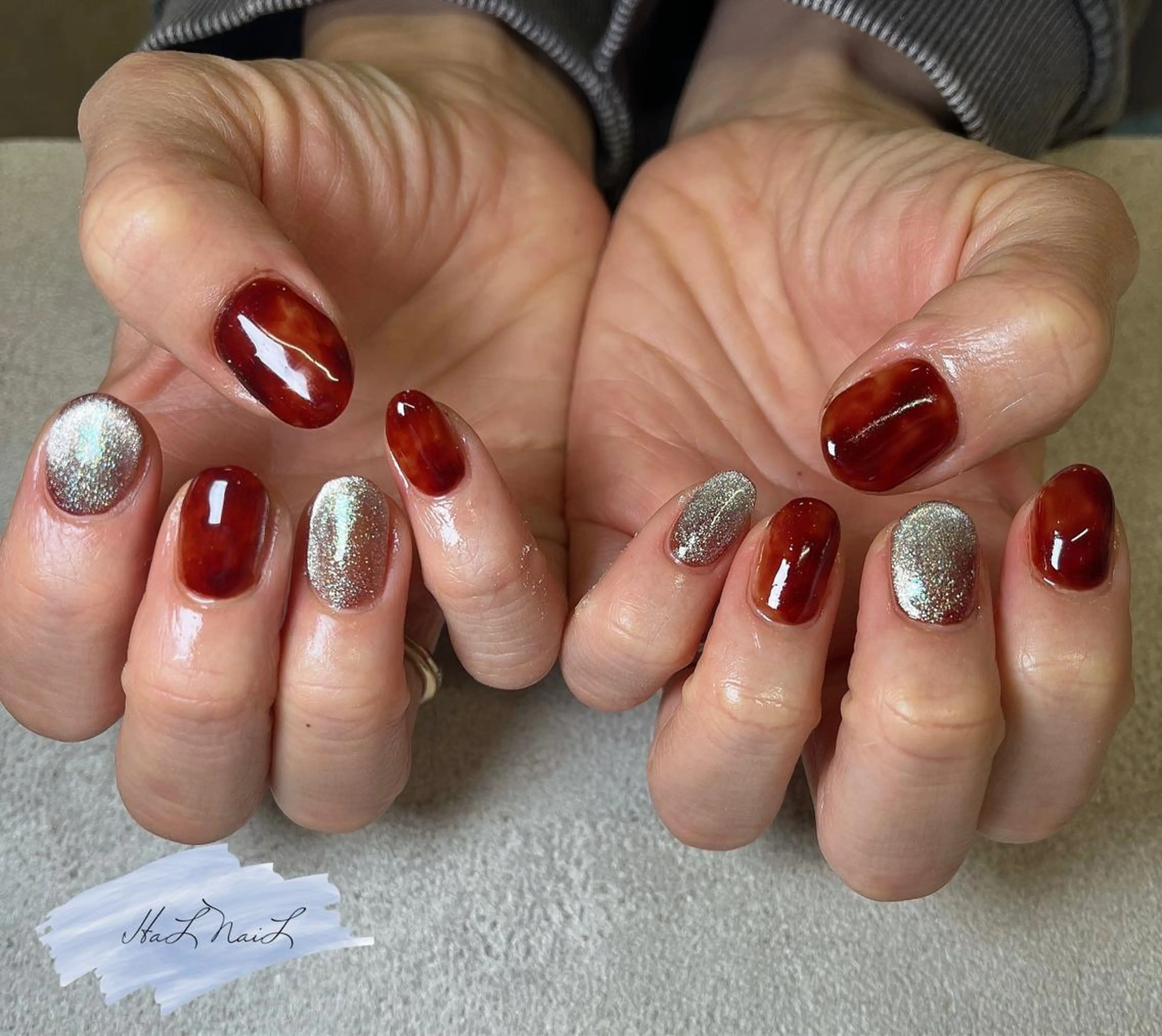 ネイル べっ甲ネイル ハンドネイル HaL NaiLのネイルデザイン